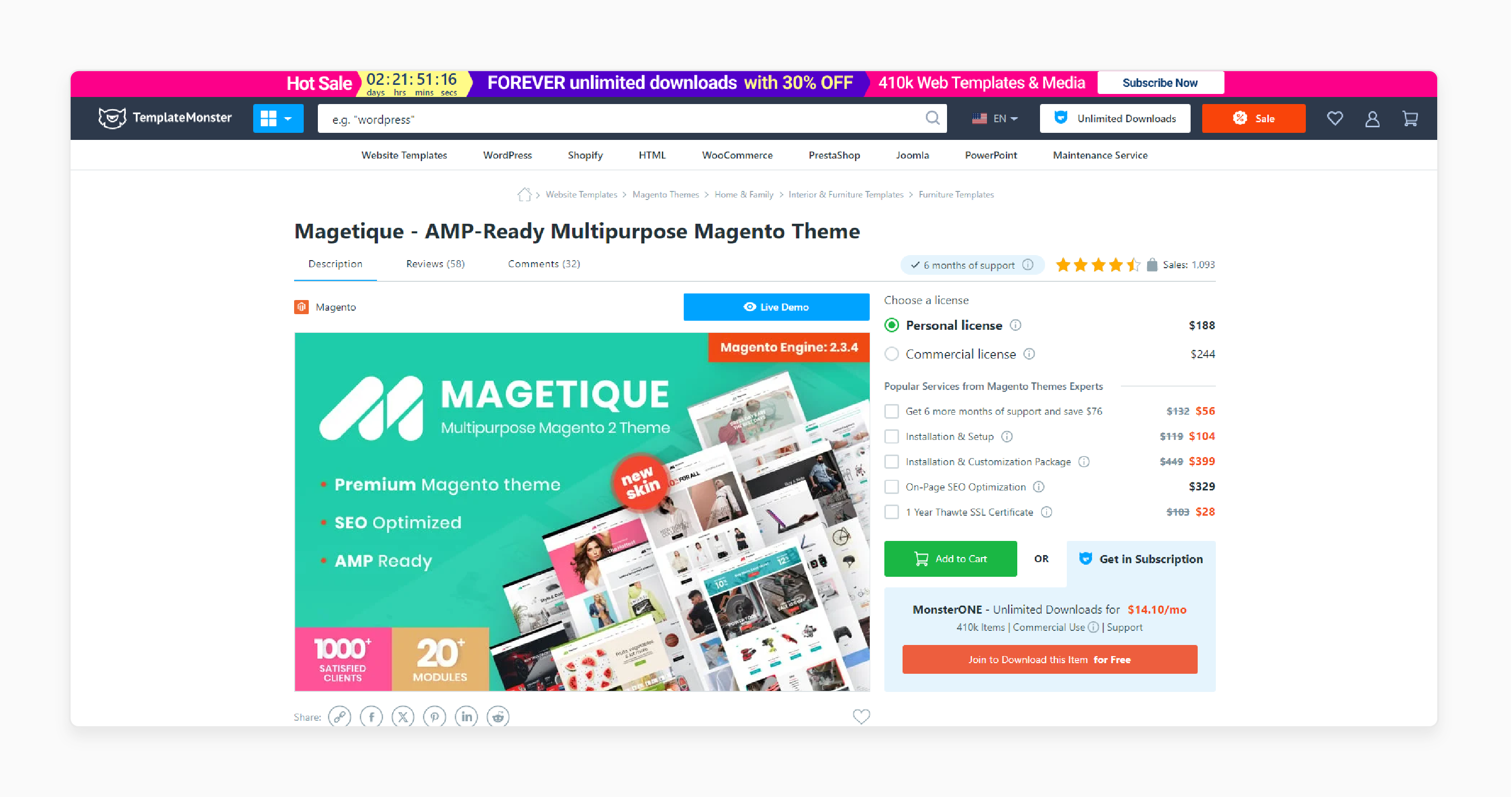 Magetique multipurpose AMP theme