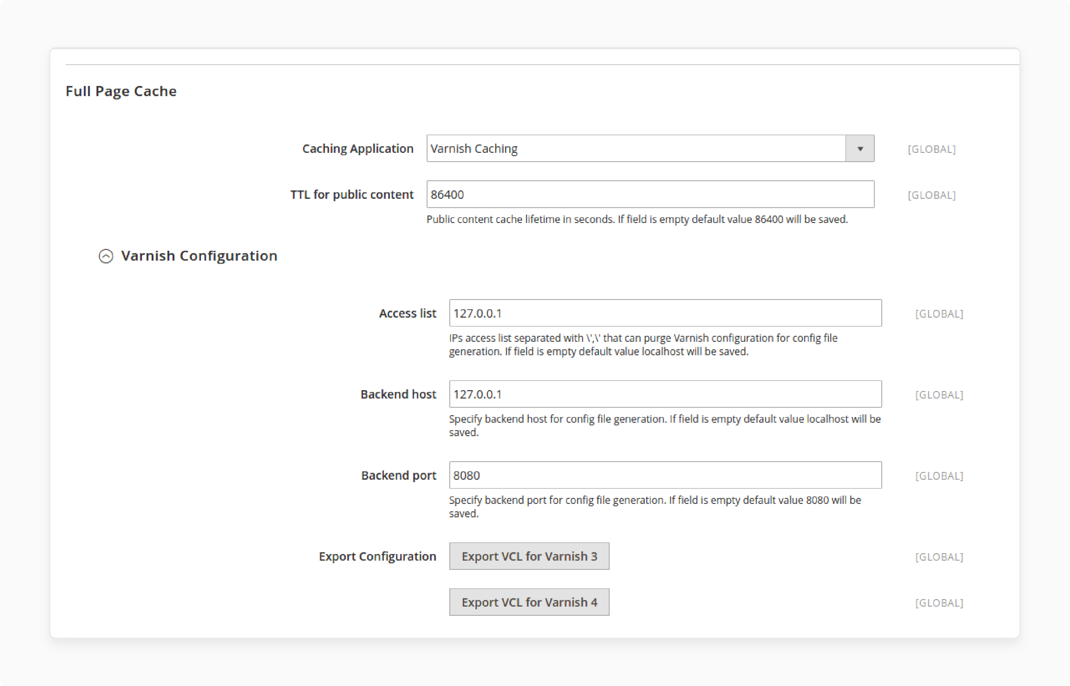 Magento Admin Settings