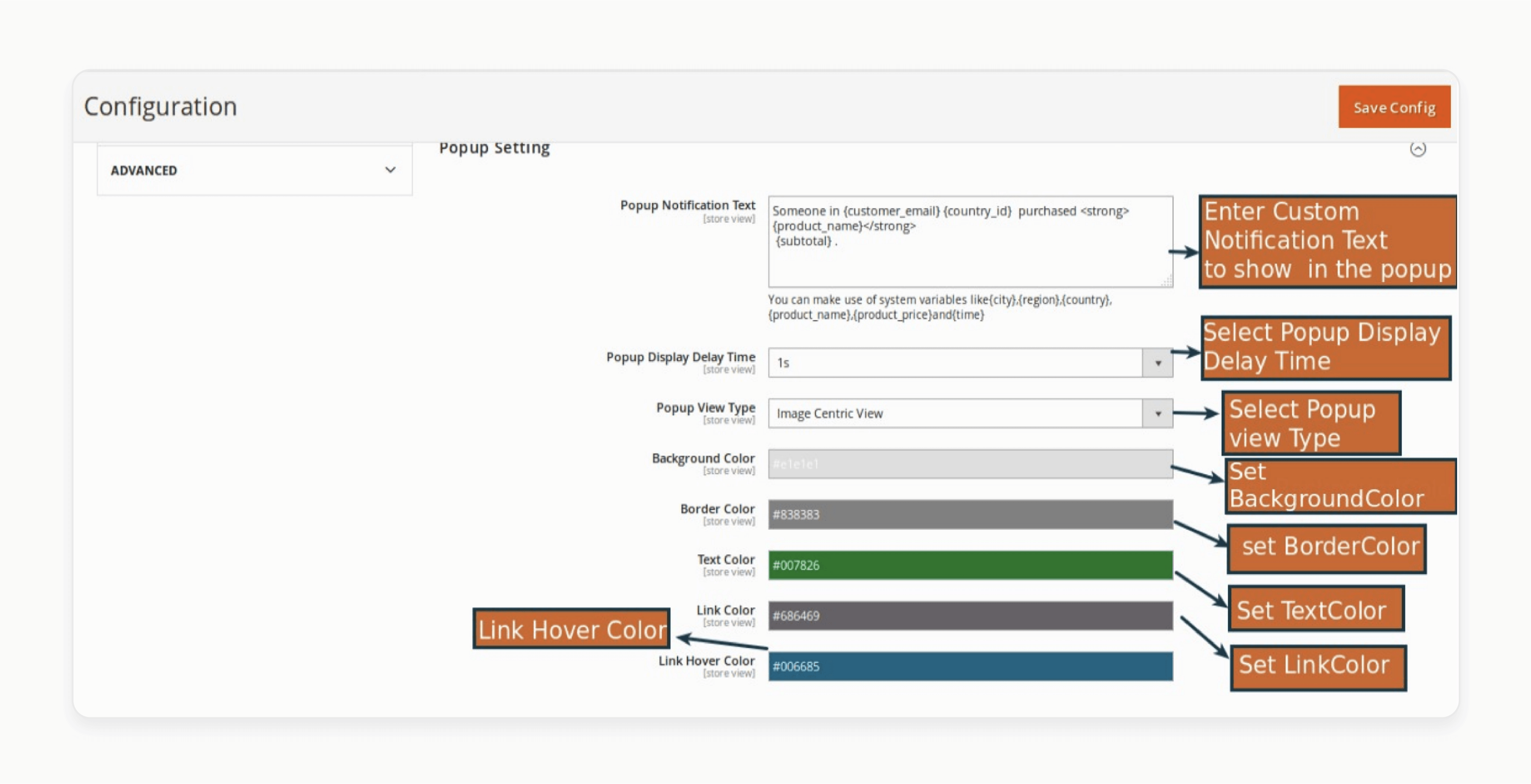 Configure the Magento 2 Live Sales Order Notification appearance