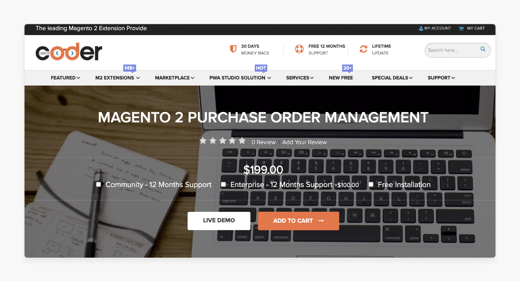 Landofcoder Purchase Order for Magento 2