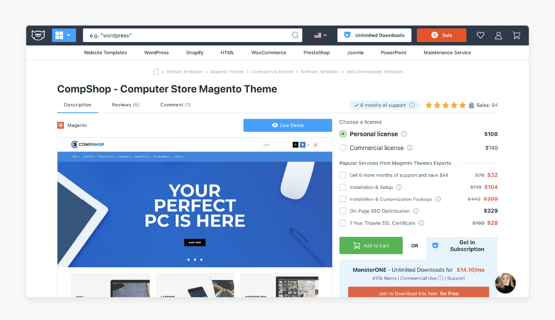 Computer Store Theme by CompShop