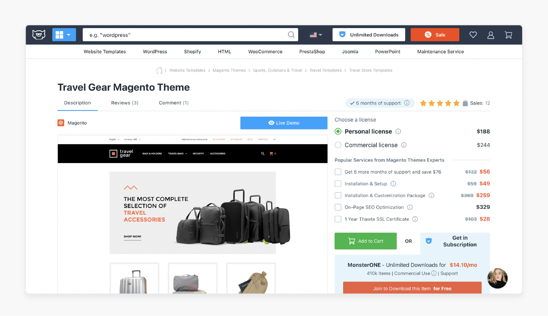 Travel Magento Theme by Travel Gear