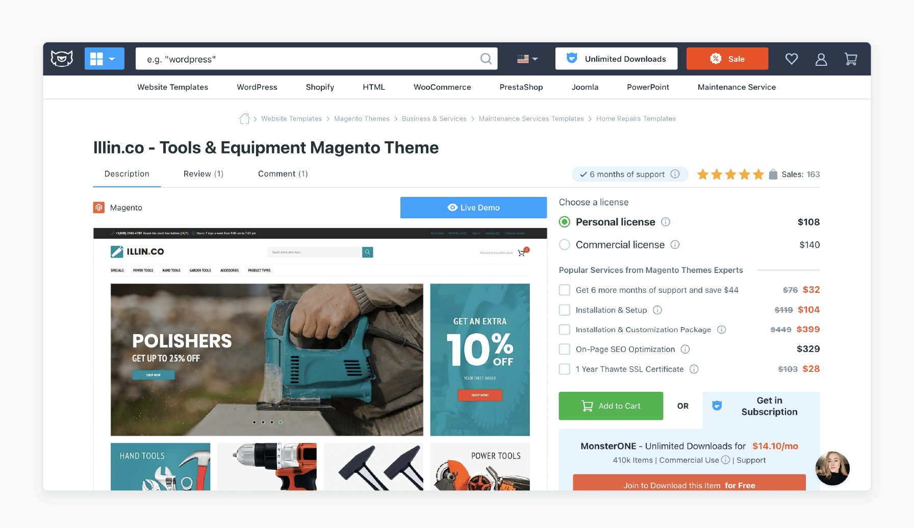 Tools &amp; Equipment Theme by Illin.co