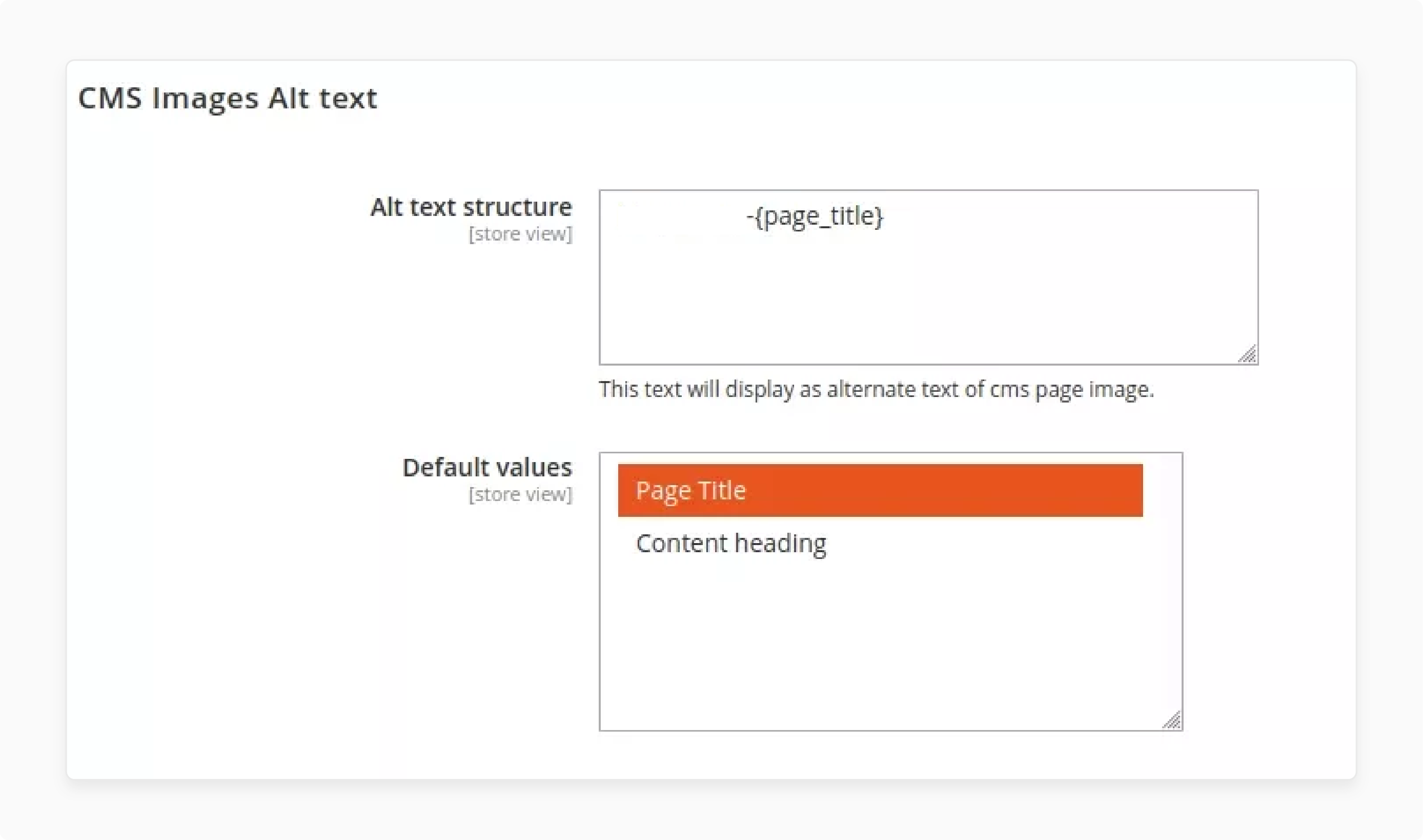 Configure Images Alt Tag For CMS Pages