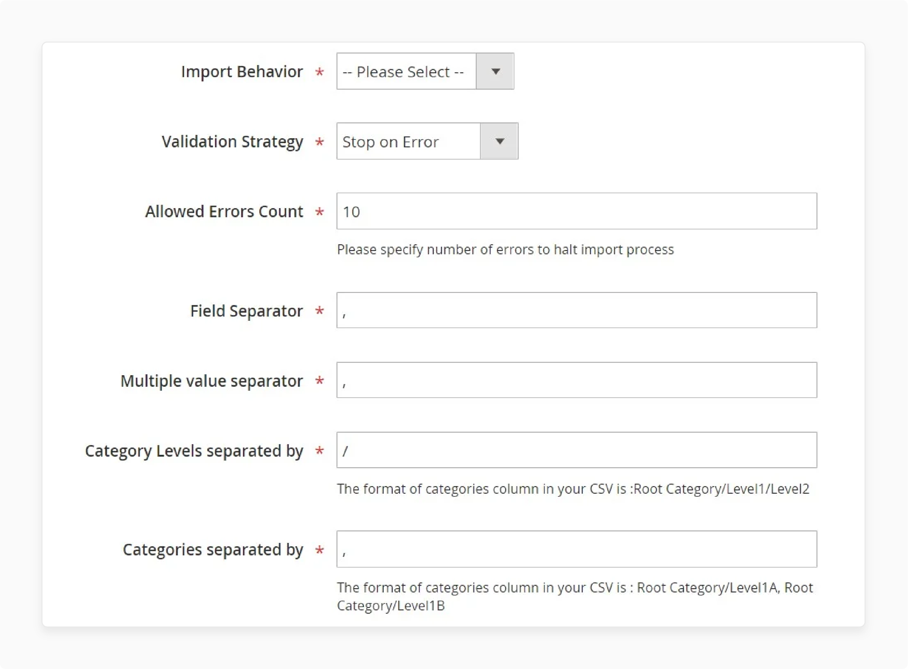 Setting import behavior for smoother transfer