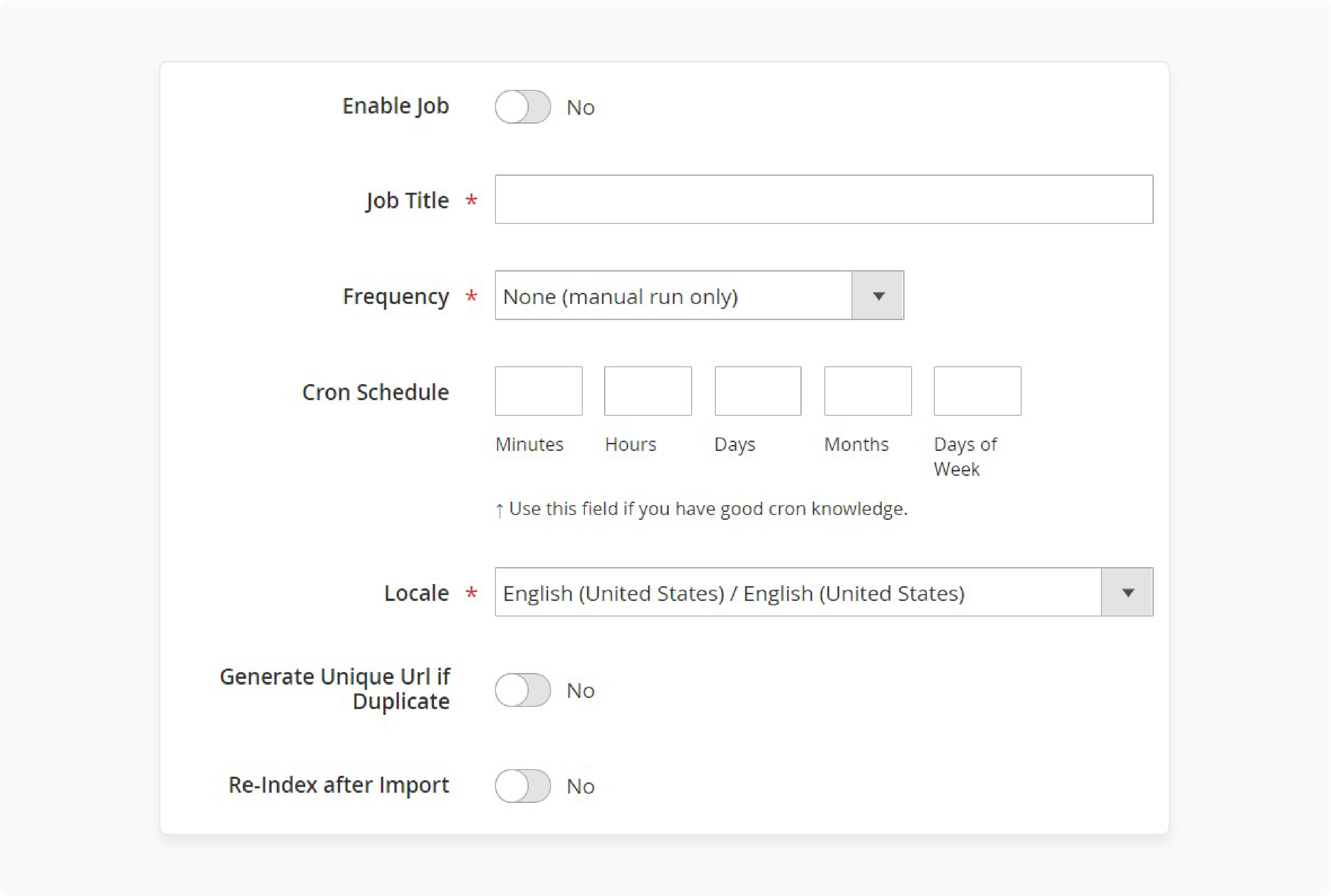 Setting up general settings for migration