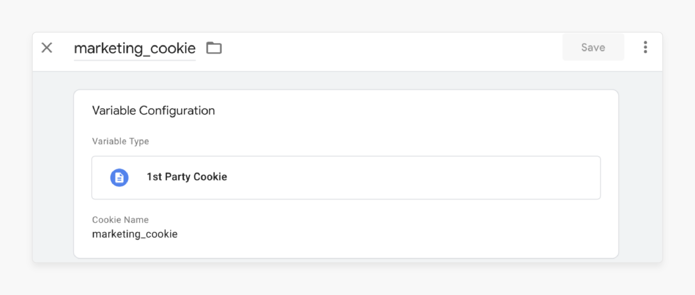 Create a first-party cookie variable