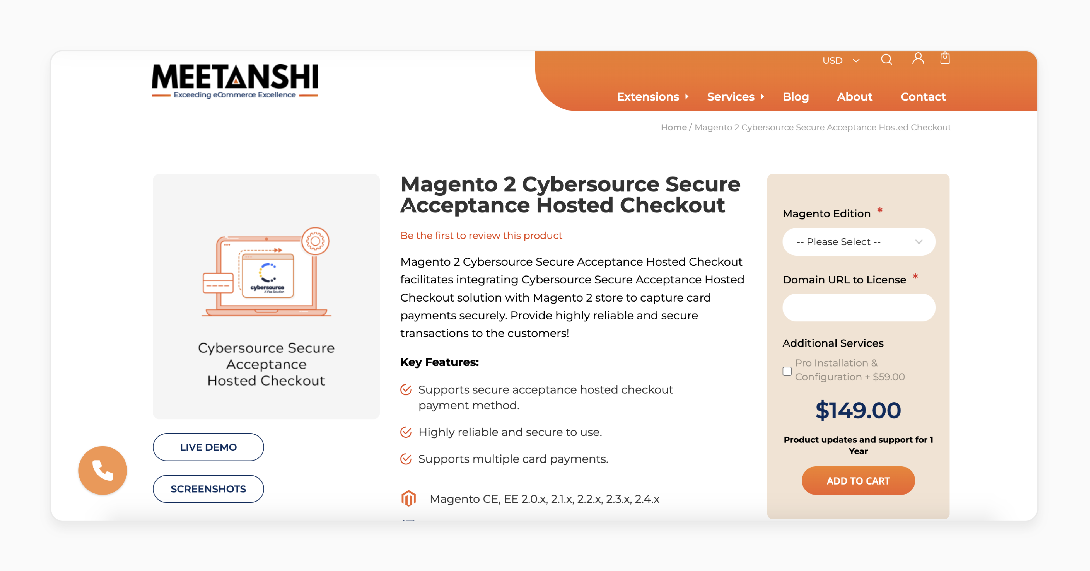 Meetanshi hosted checkout for Magento 2