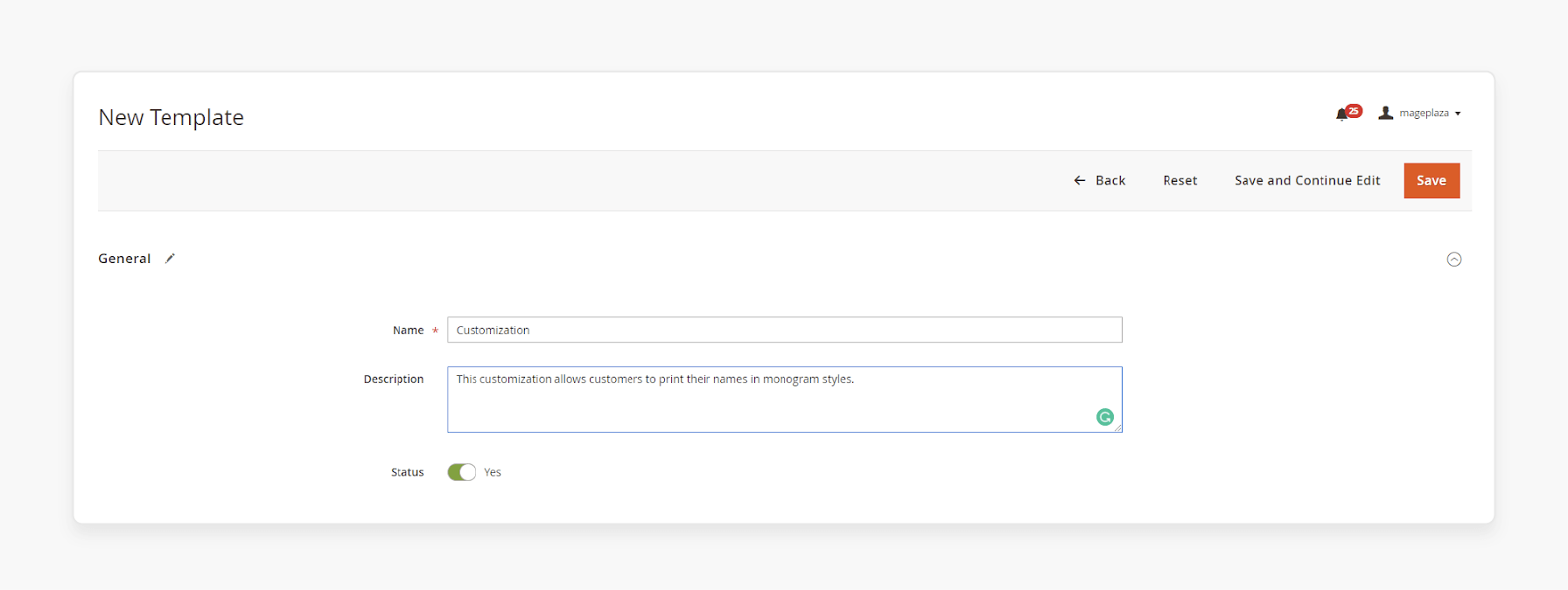 New Template for Magento 2 Add New Custom Option Text Field