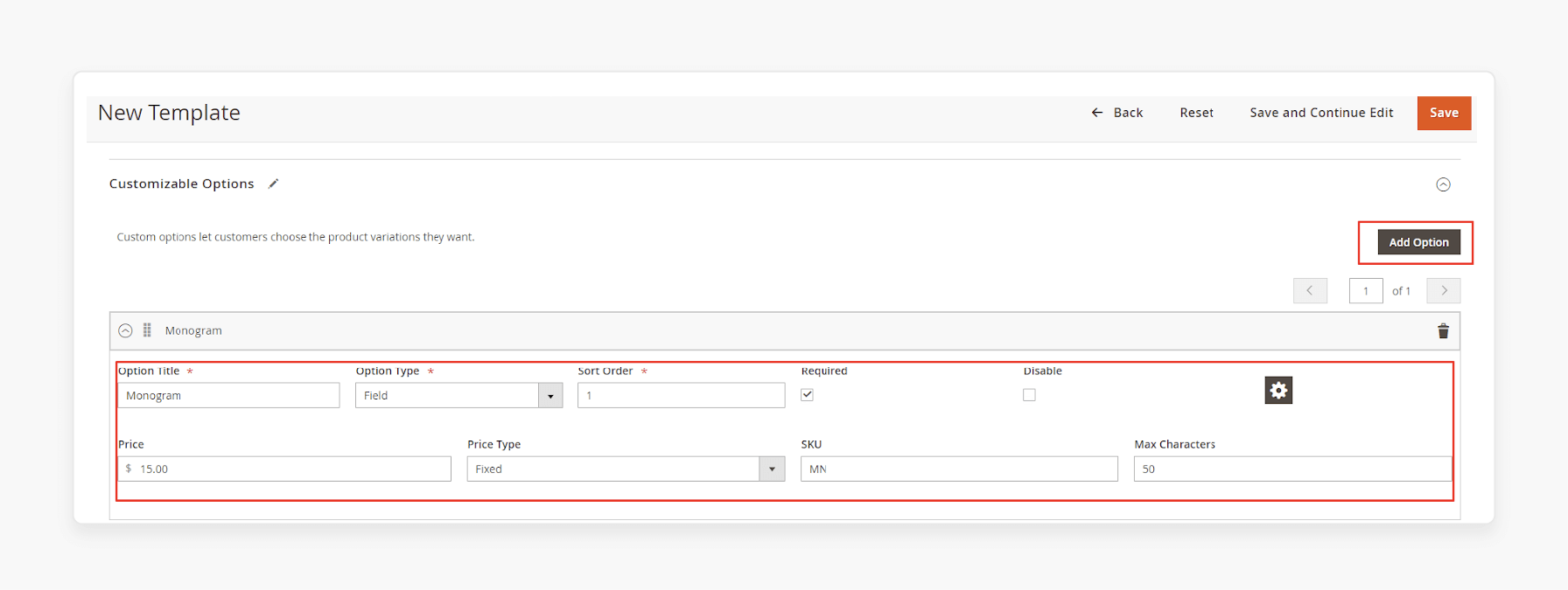 Add Option in Magento 2 Add New Custom Option Text Field