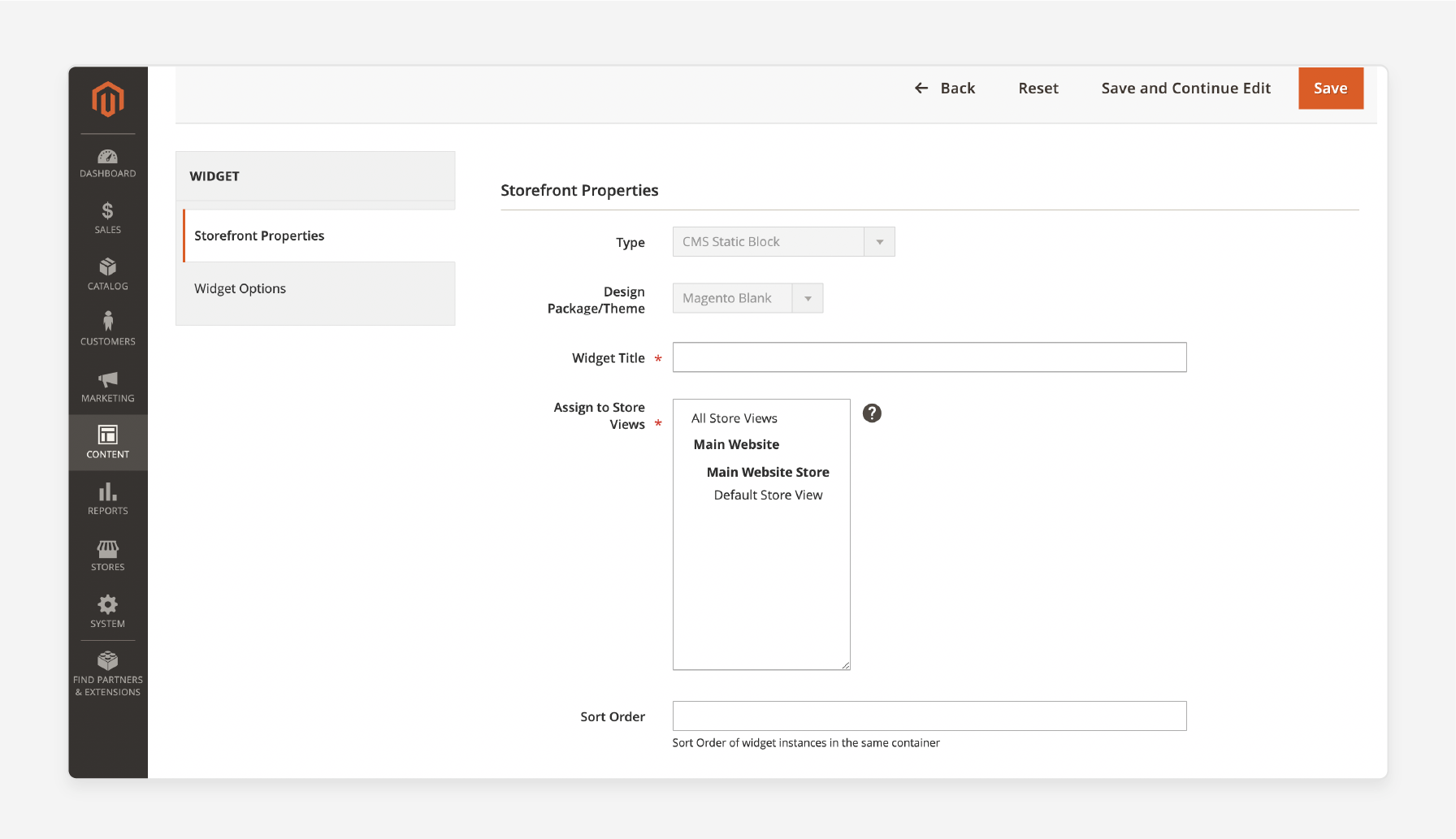 Add Static Content via Magento Widget