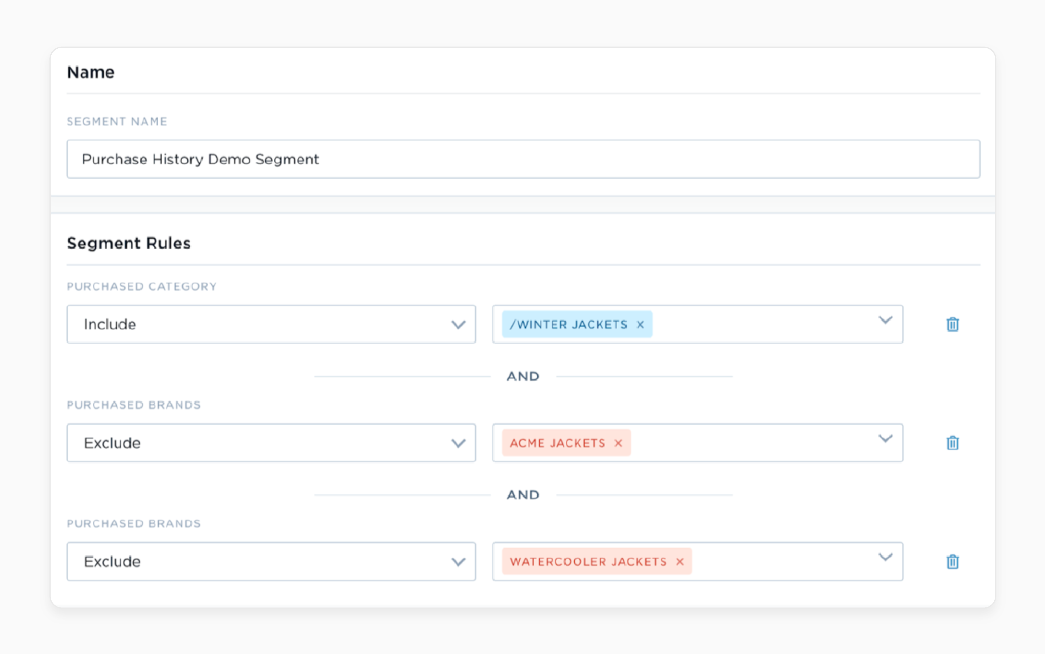 Customer segments by purchase history in Nosto Magento 2