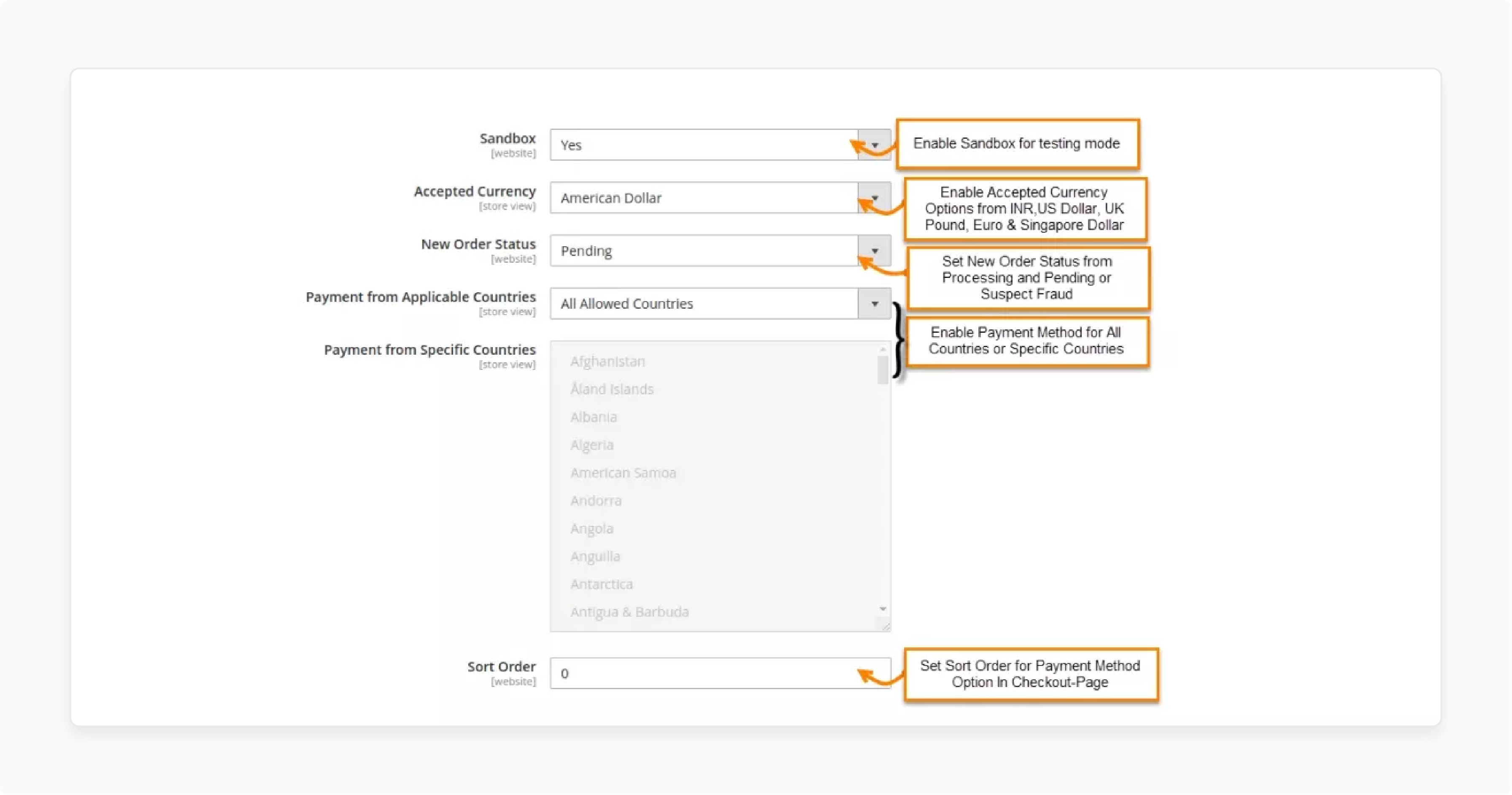 Customization features in CCAvenue Magento 2 Extension