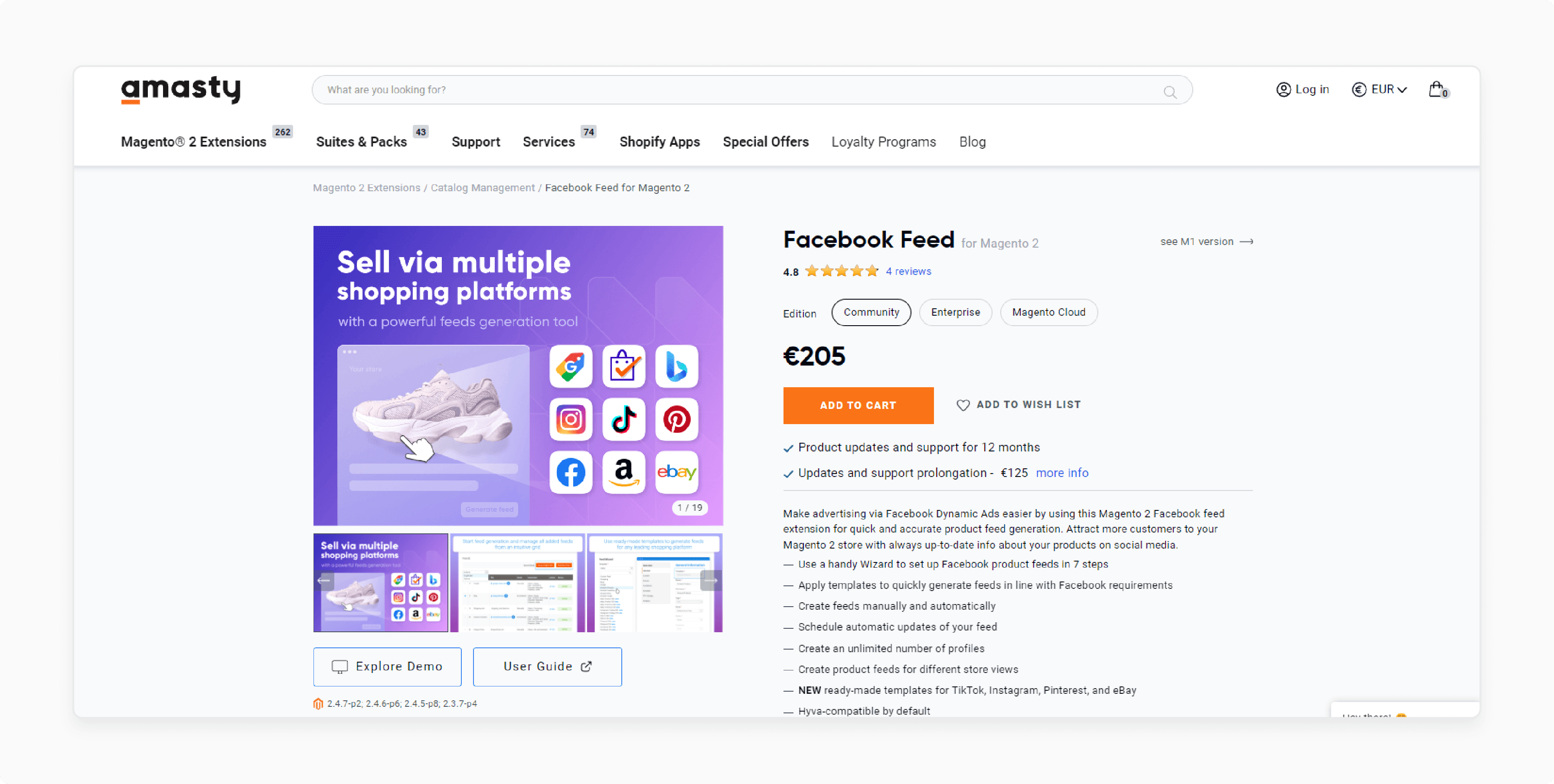 Facebook Feed for Magento 2-Amasty