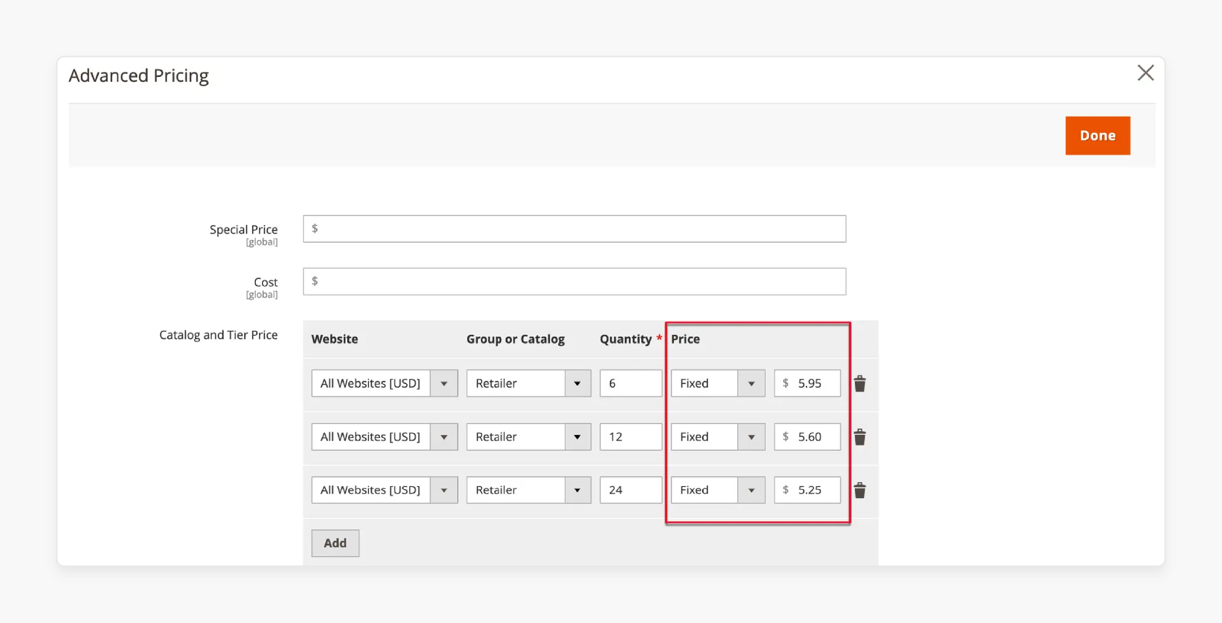 Tiered Pricing via Magento 2 Management Service