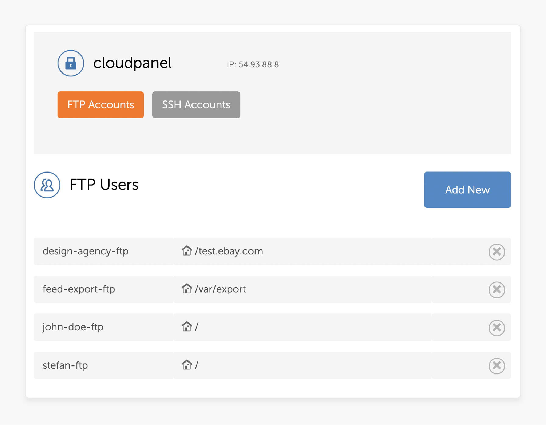 Manage FTM and SSH via Magento Control Panel