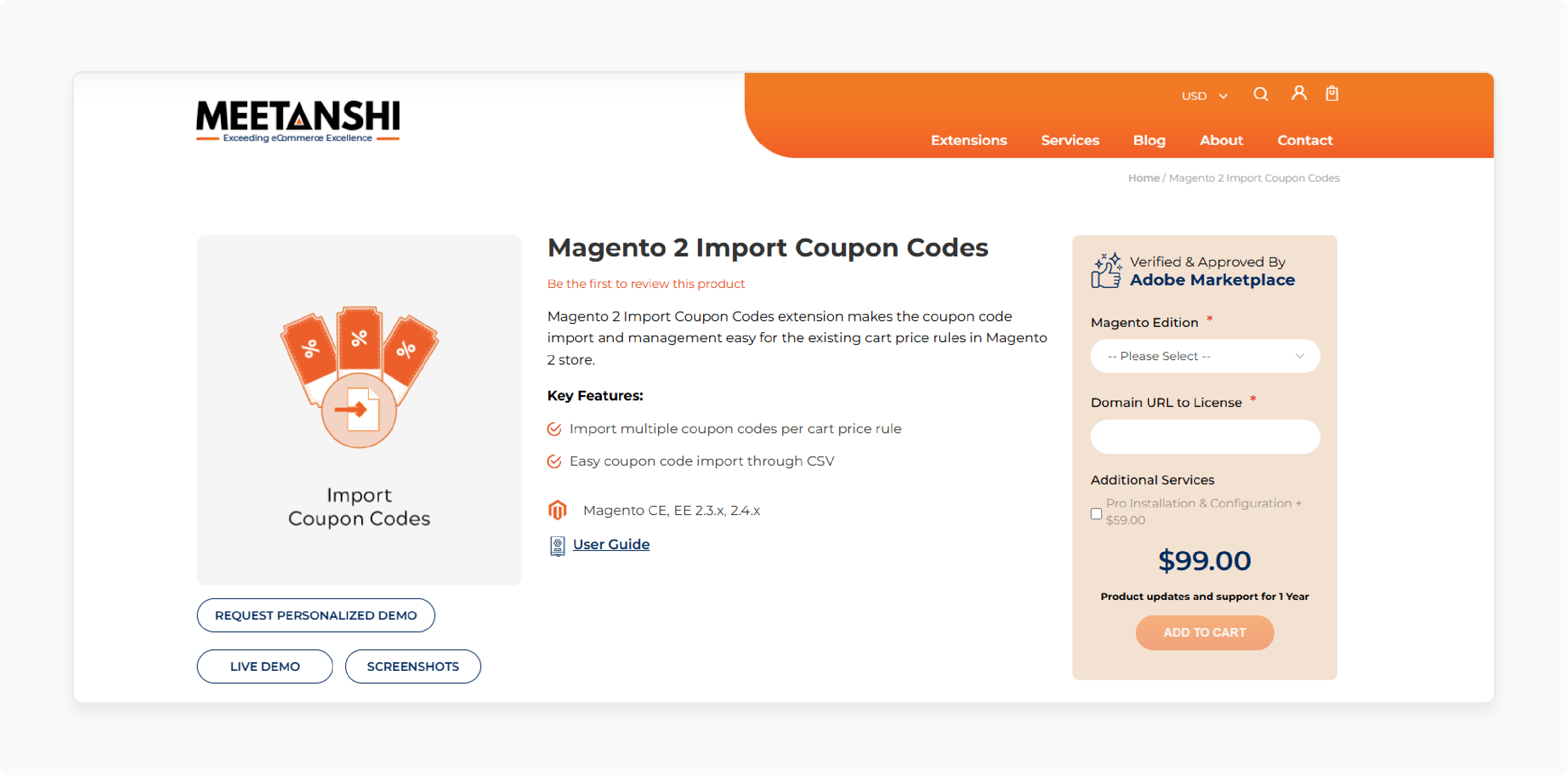 magento 2 multiple codes creation by meetanshi extension for multiple coupon code creation