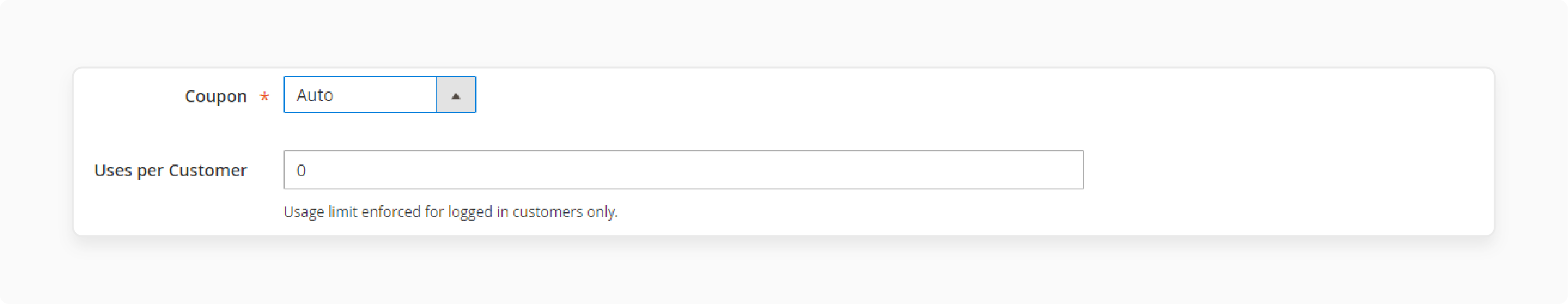 setting auto coupon usage limit per customer in magento 2