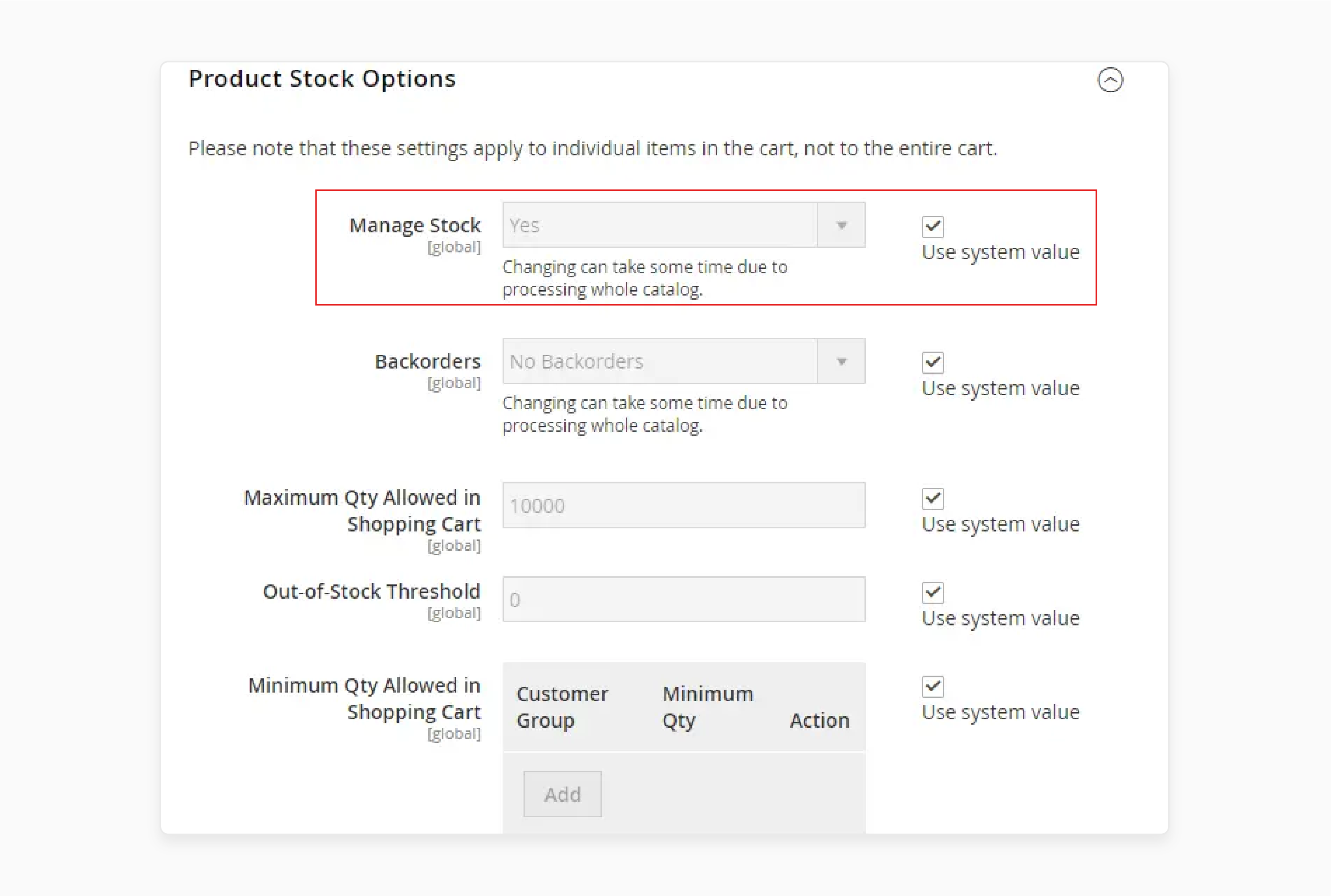 Set Manage Stock to Yes in Magento 2