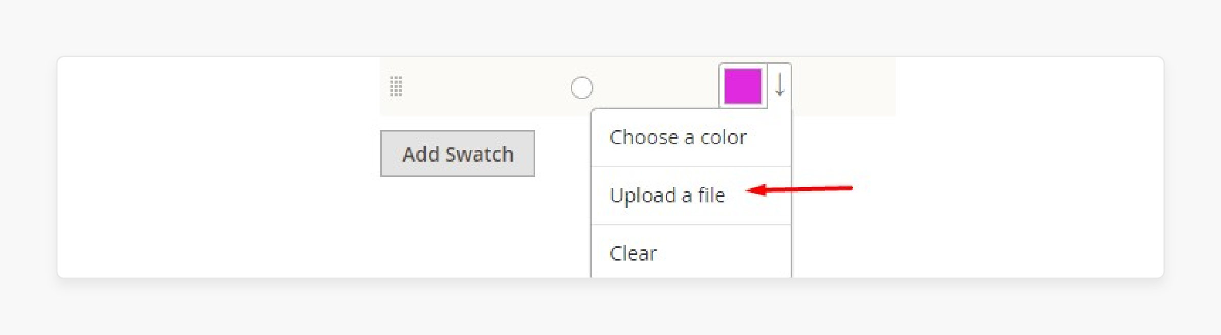 adding a new swatch and uploading an image in magento 2