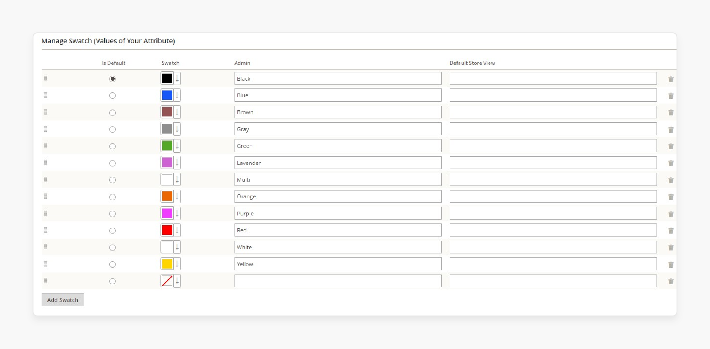 color selection for swatch in magento 2 using color picker