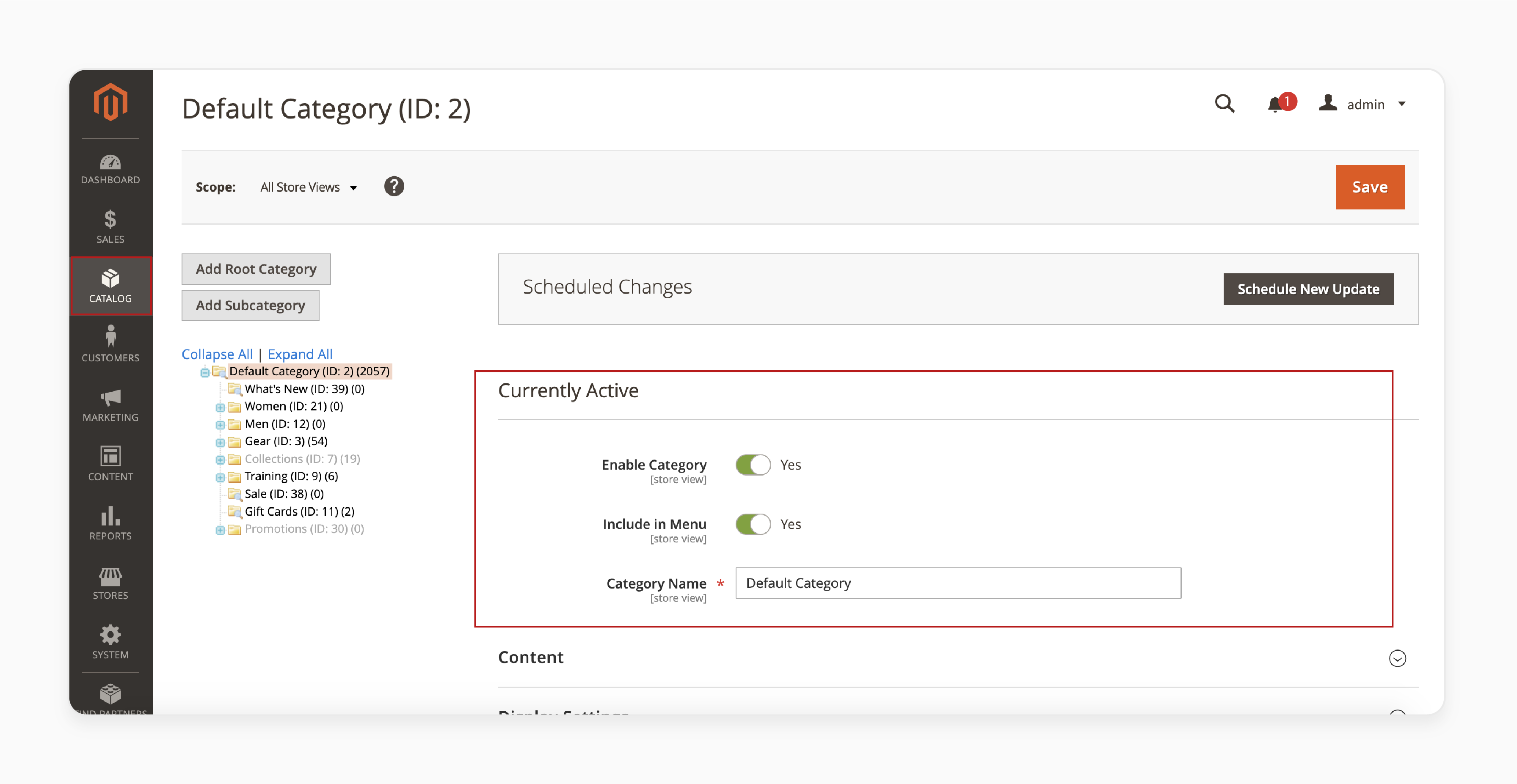 managing products in the magento 2 catalog section