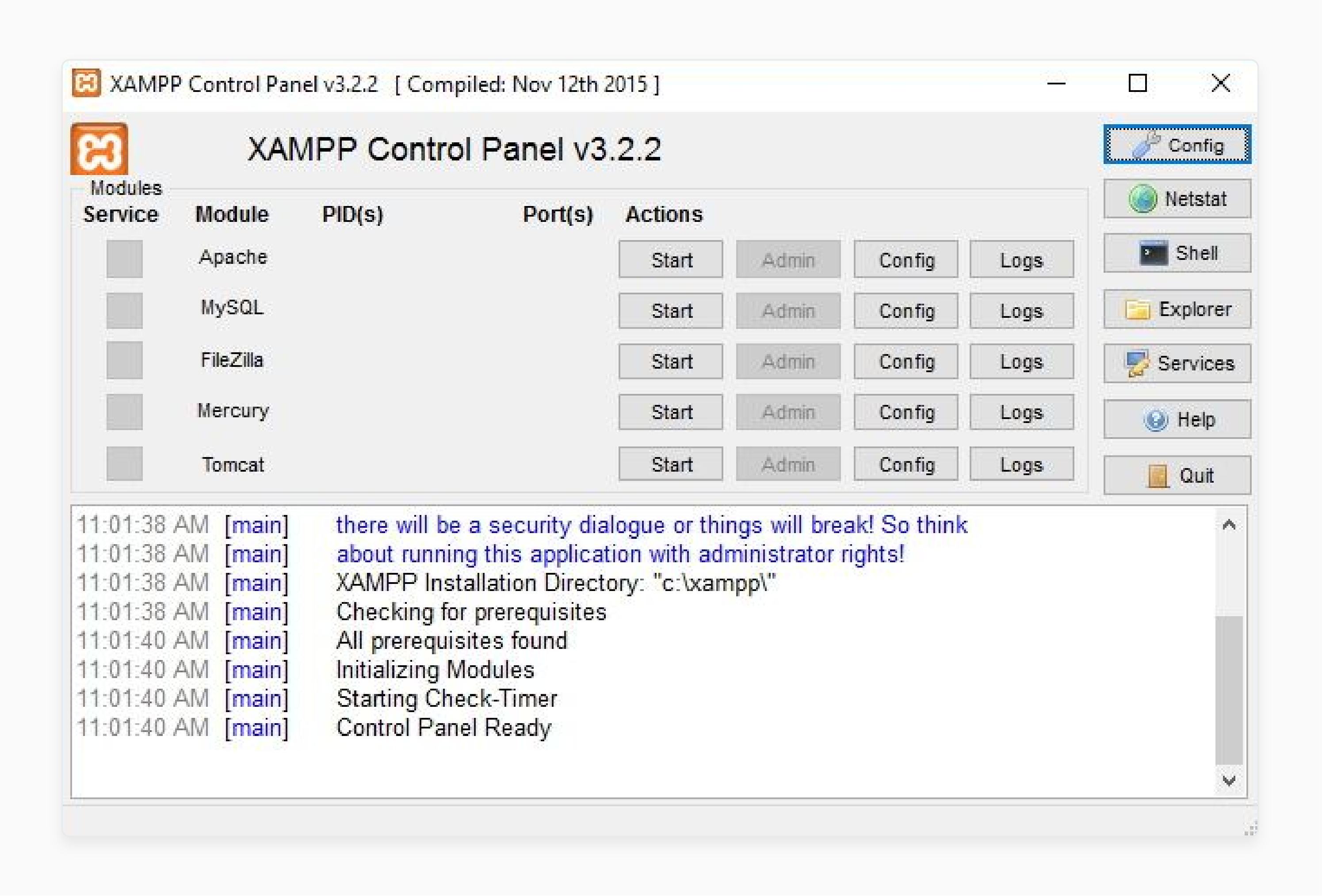 XAMPP Controller to Learn How to Install Magento 2 on XAMPP