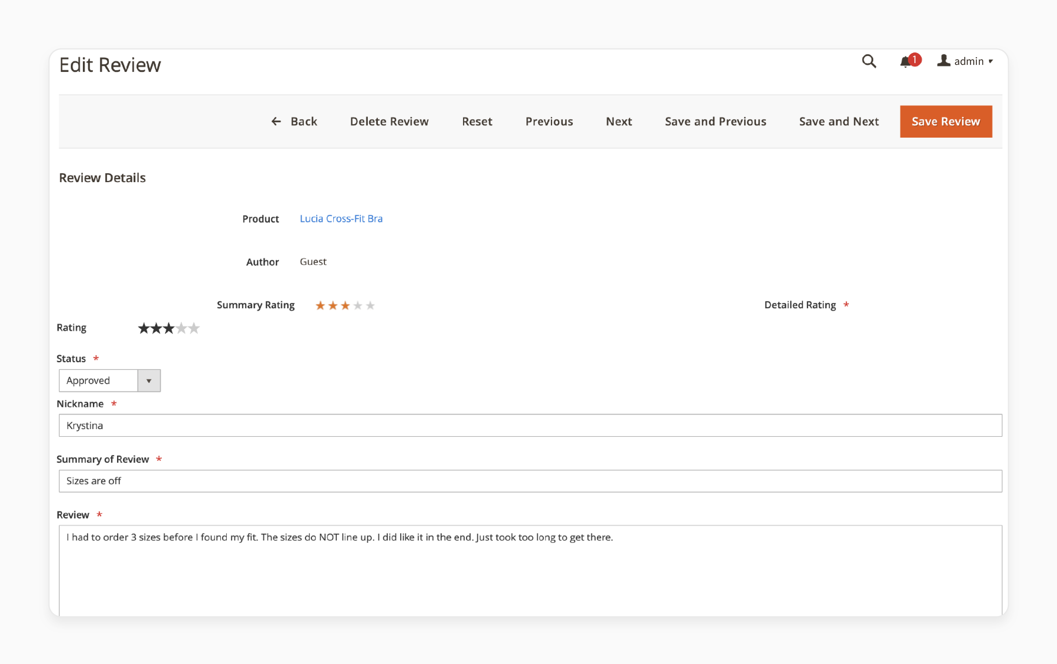 editing product review content in magento 2 for better customer feedback management