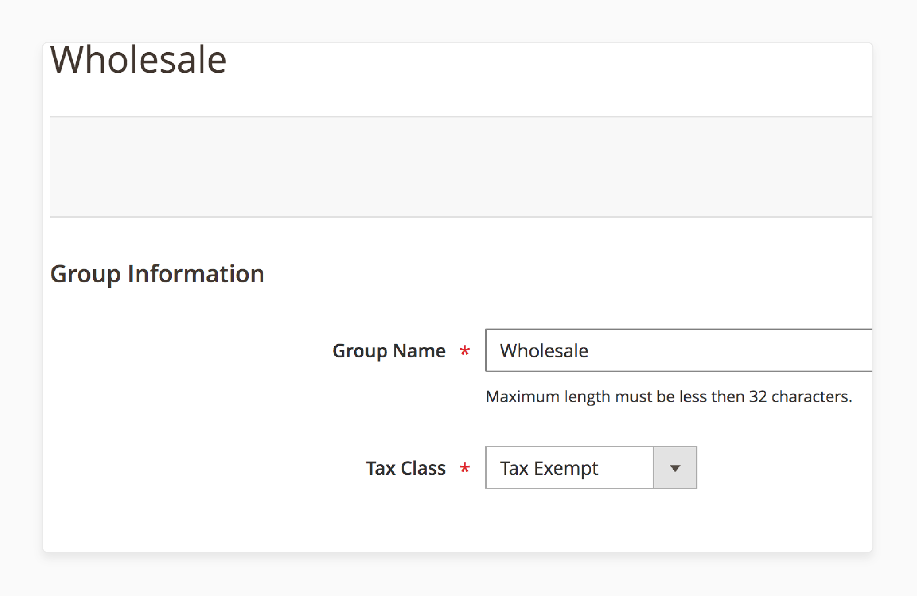 Assign tax class to customer group