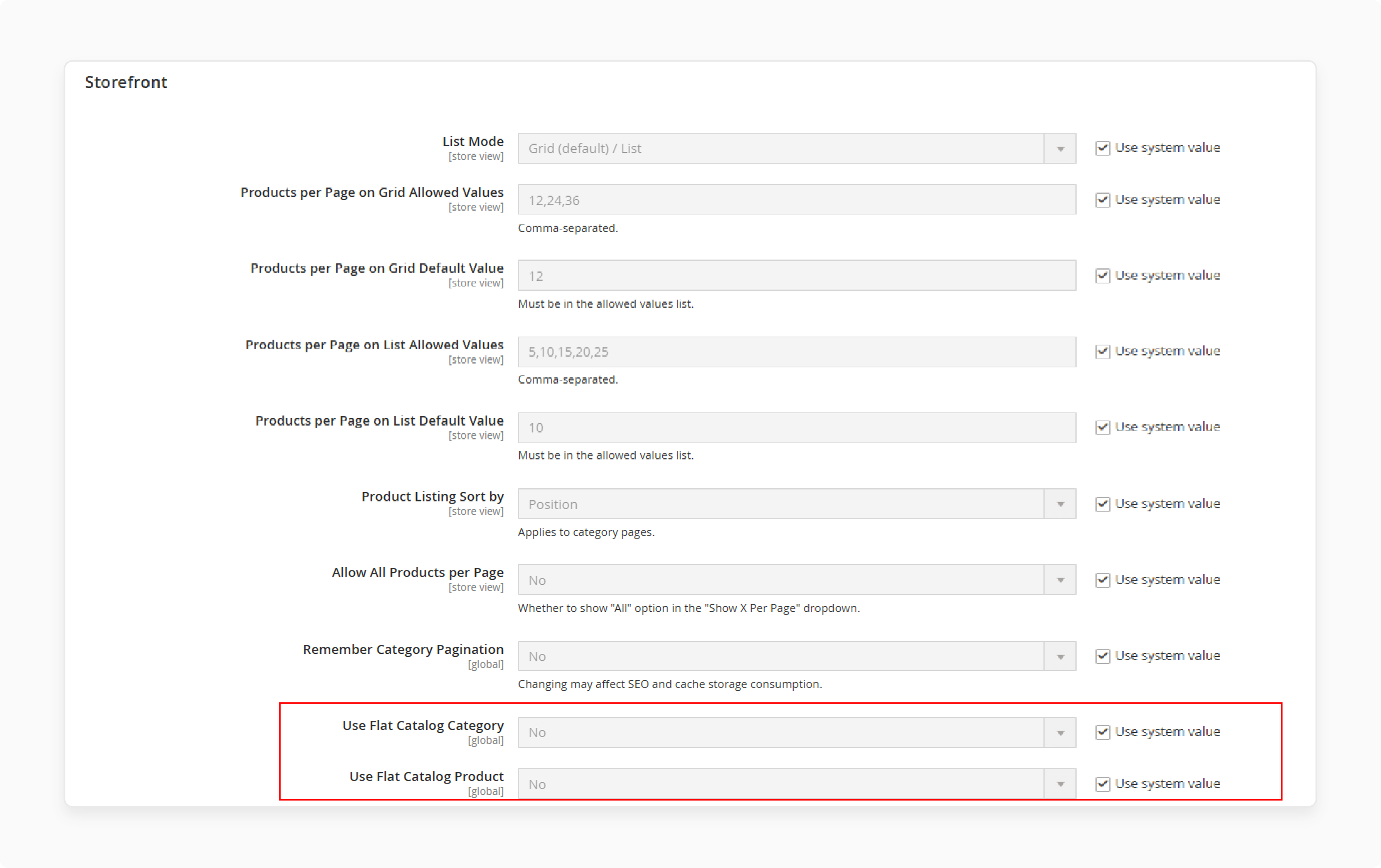 disable flat catalogs to improve magento 2 mysql performance