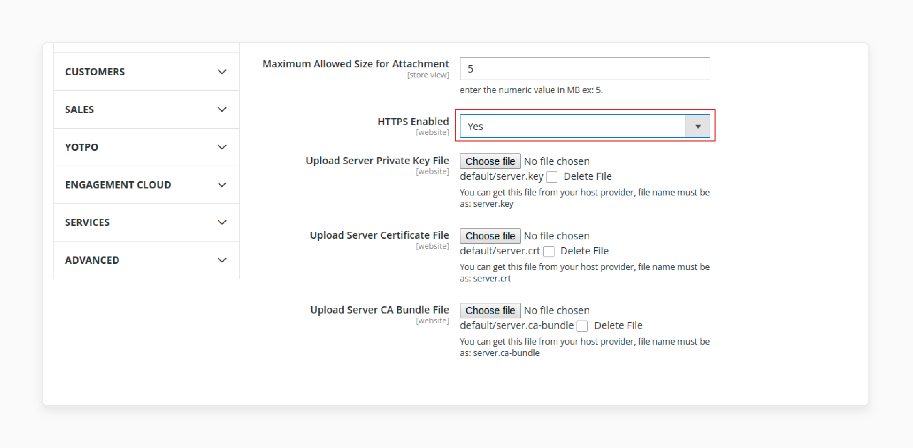 Enable HTTPS for secure Magento 2 chat