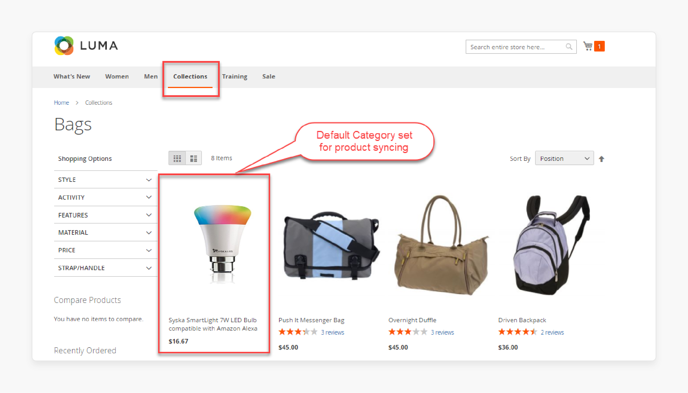 Check the frontend after importing products using the Magento 2 amazon channel extension