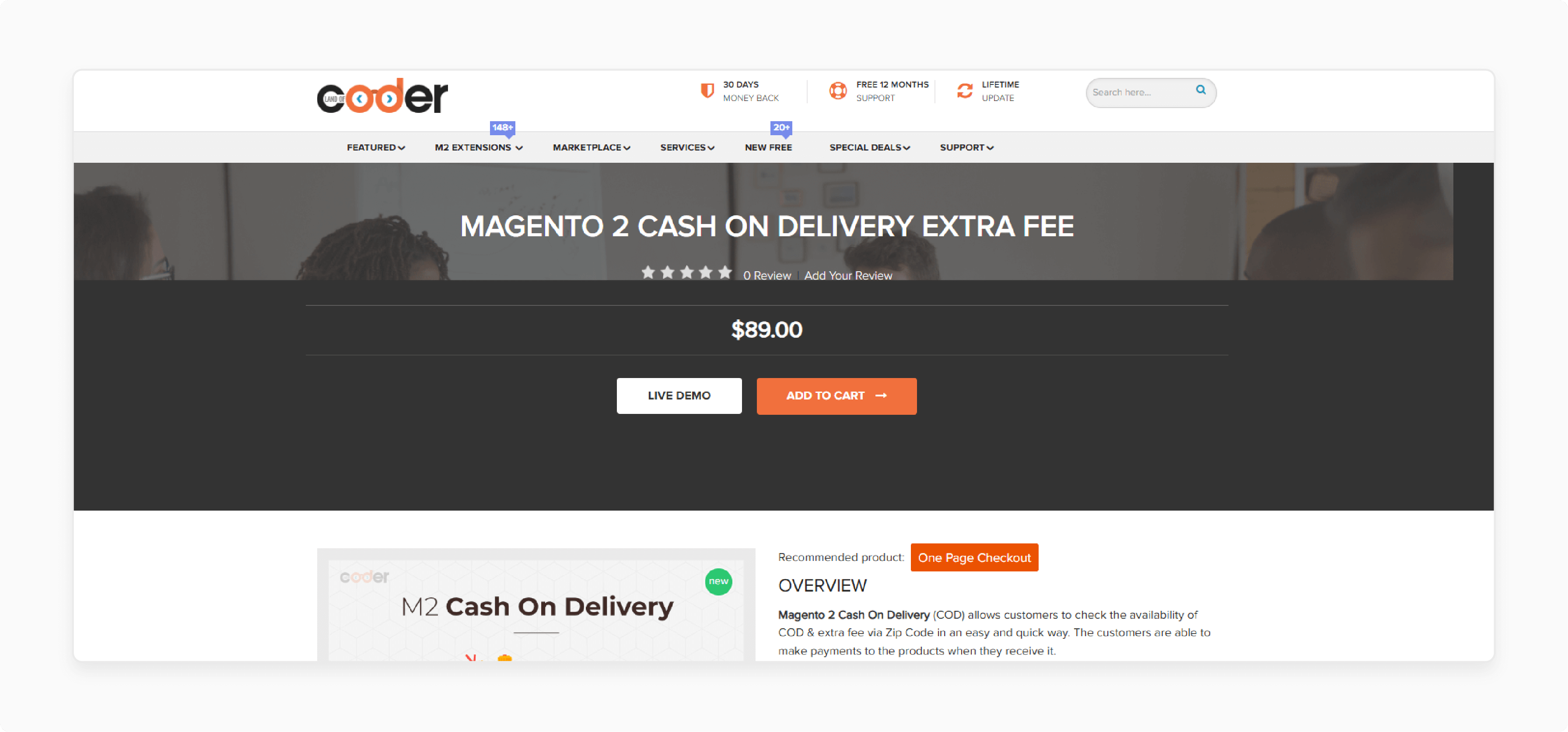 Magento 2 Cash on Delivery Extra Fee-Landofcoder