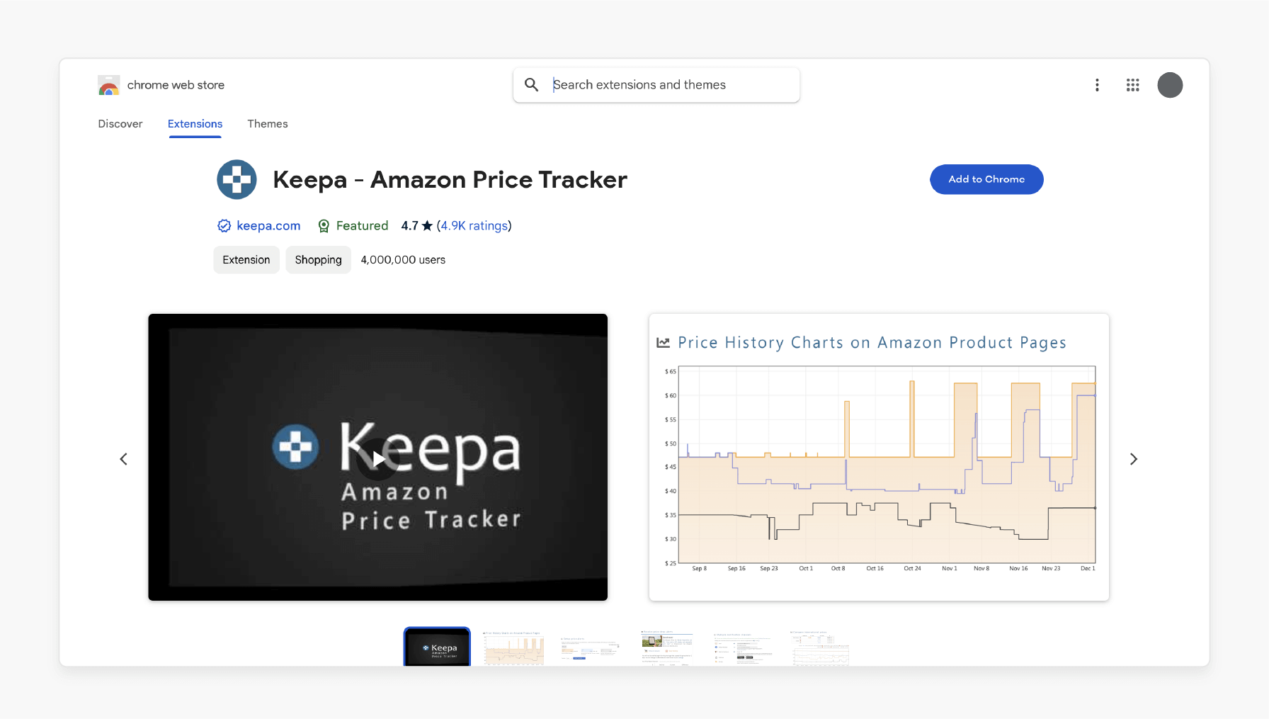 Keepa Amazon Price Tracker for price monitoring