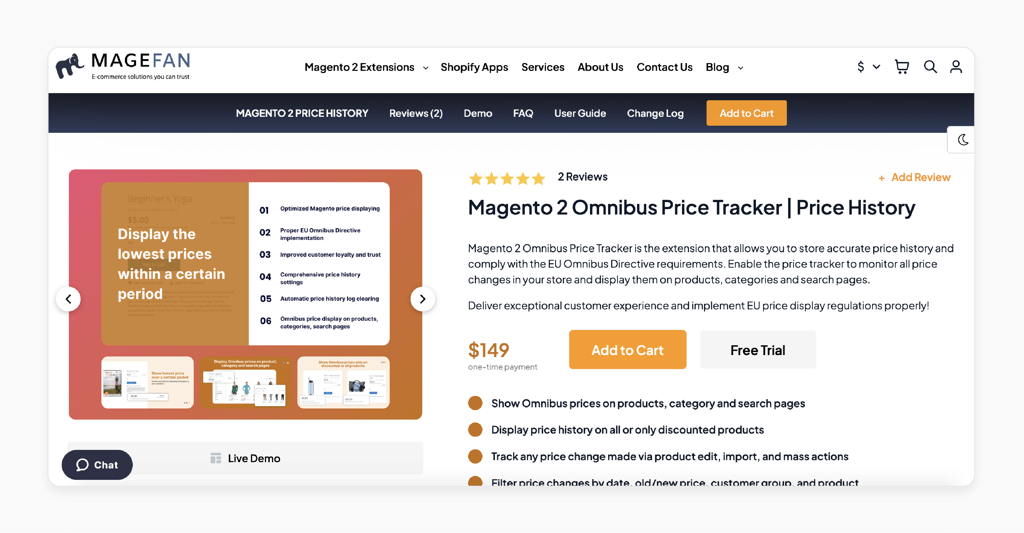 omnibus filter price extension by magefan for accurate price tracking