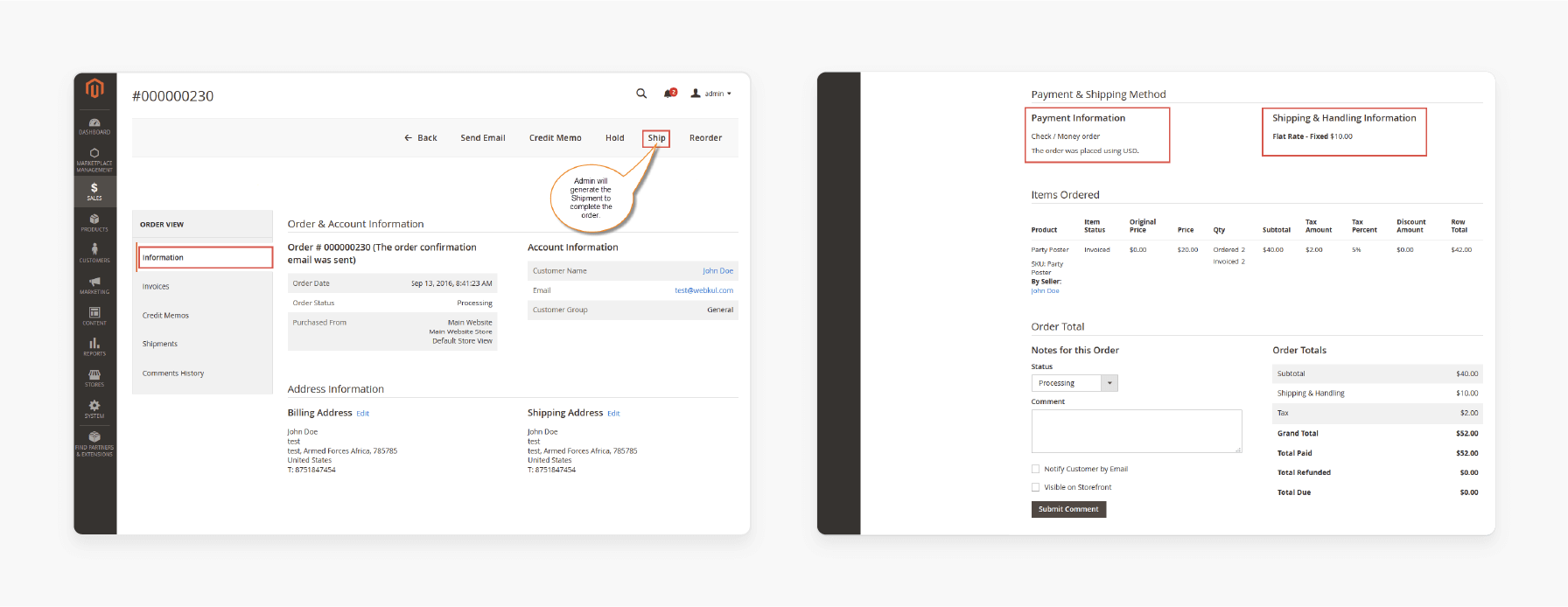 Deliver split orders separately