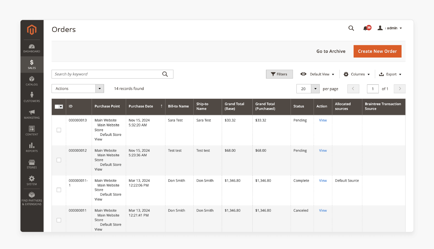 Go to Sales Orders to split orders