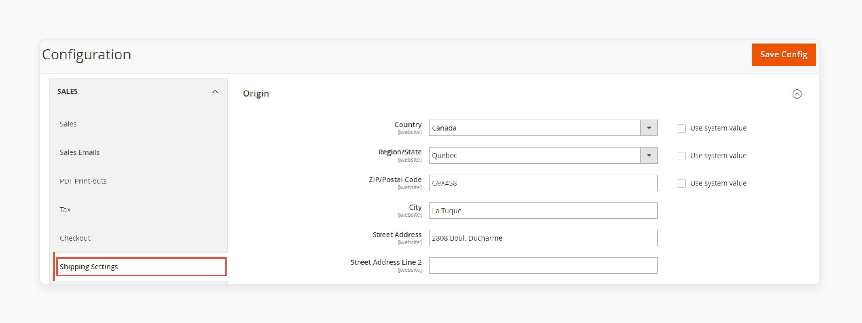 Set up origin for Purolator delivery