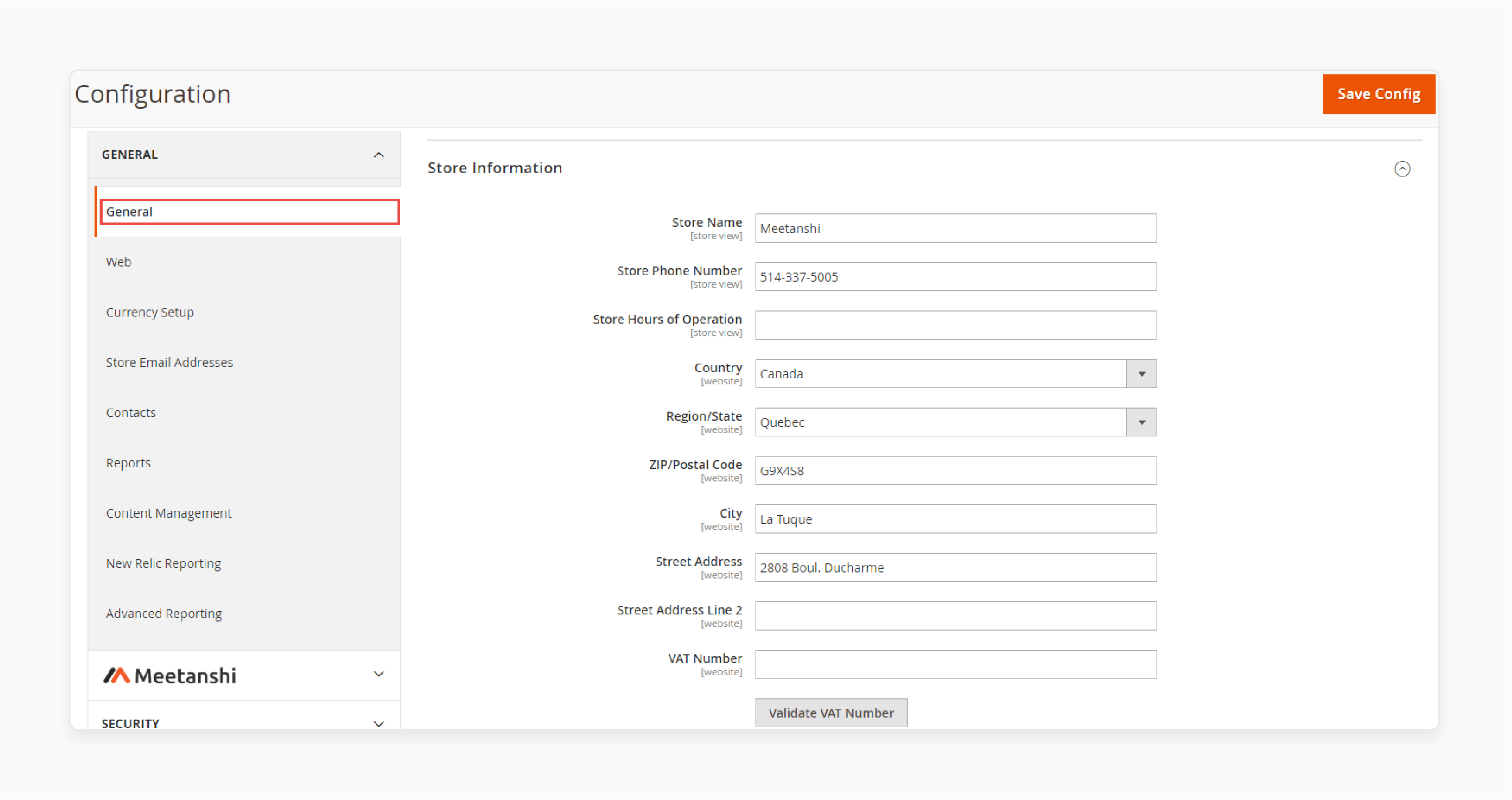 Adding store details for shipping rates