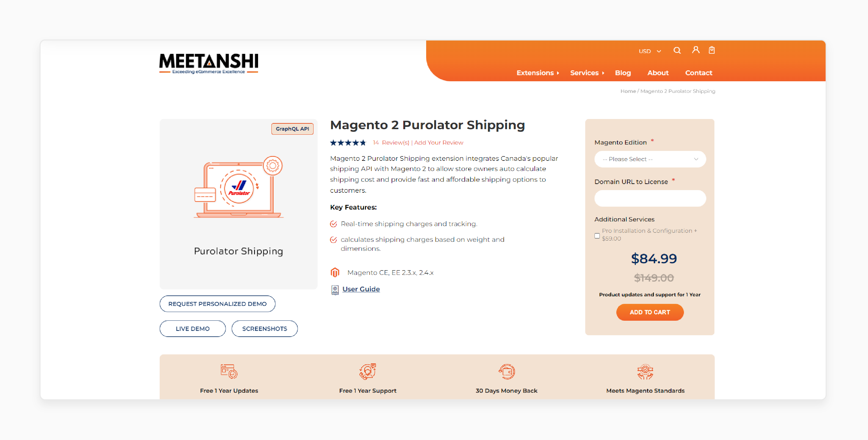 Meetanshi extension for Purolator