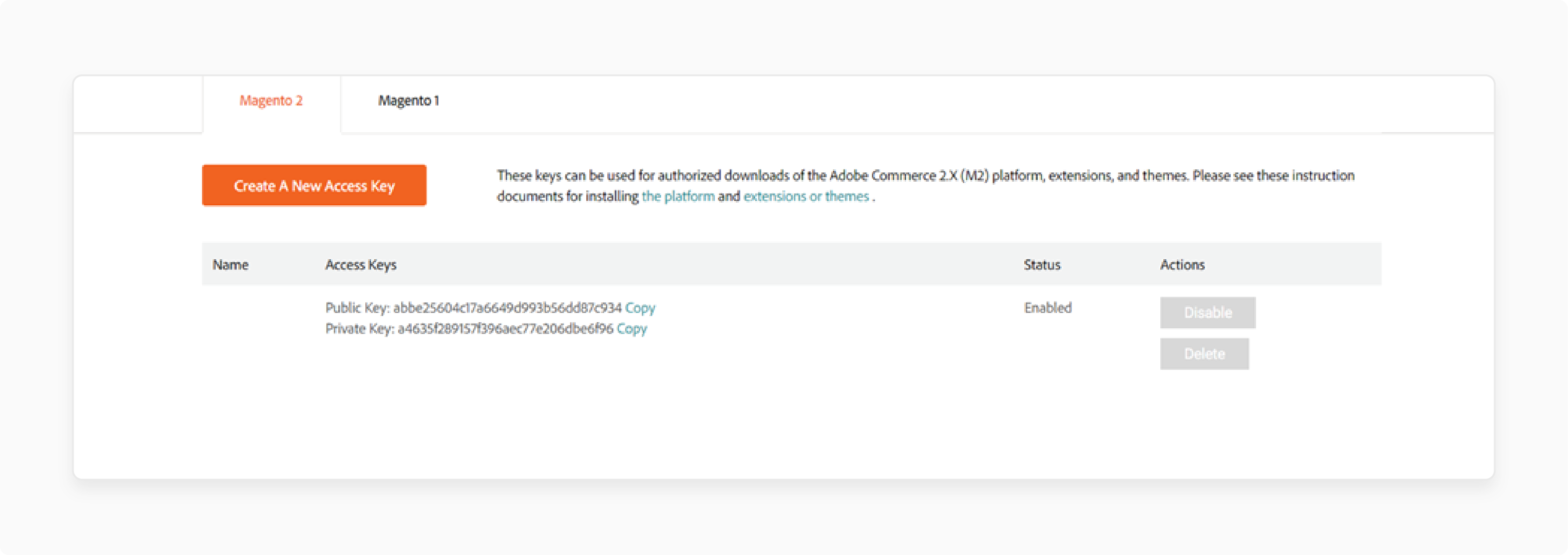 creating magento 2 access keys for secure extension downloads
