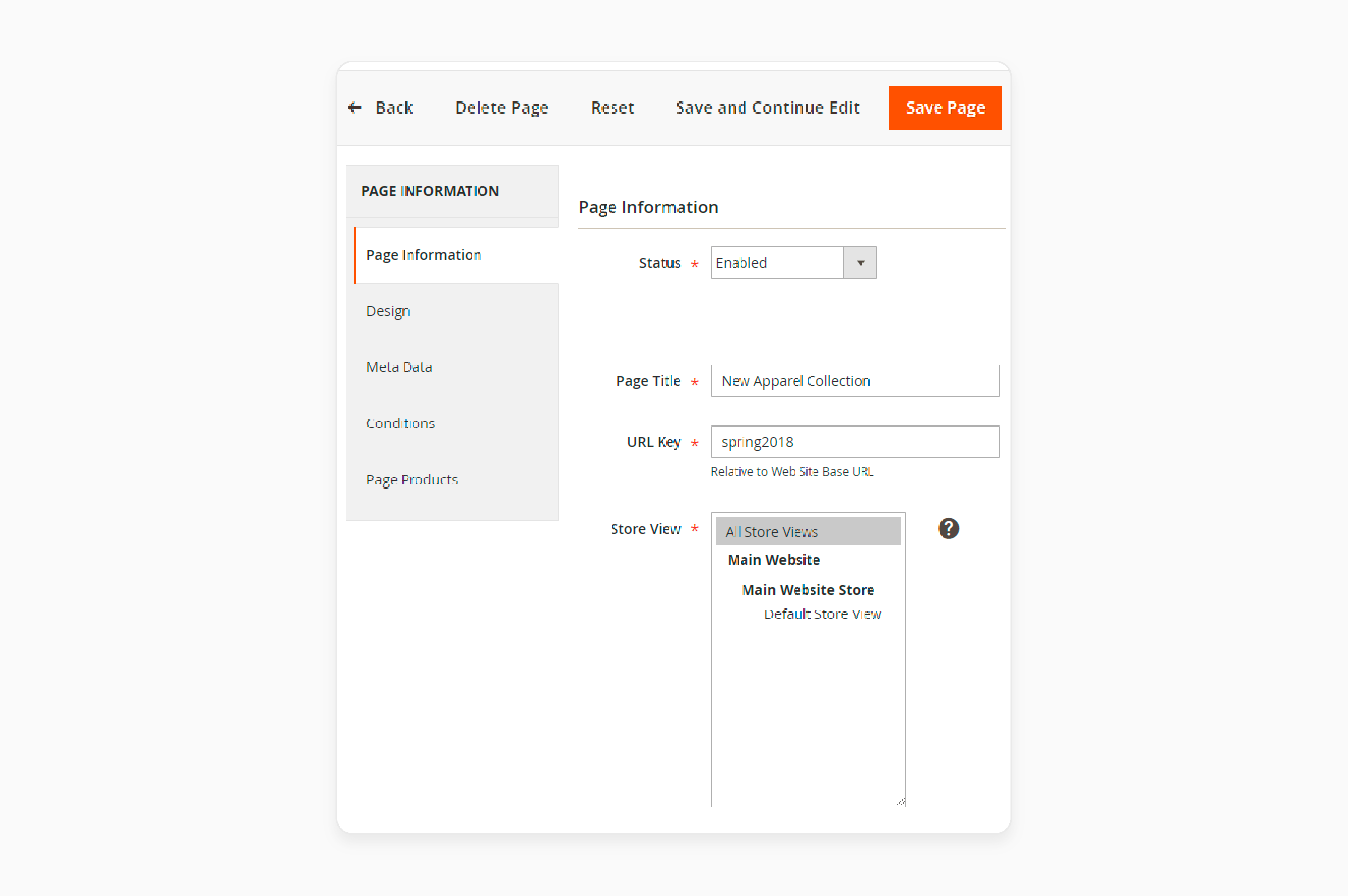 Enable the magento 2 landing pages extension