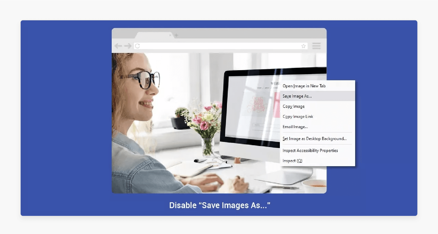 Ensure &quot;Save Image As&quot; is disabled