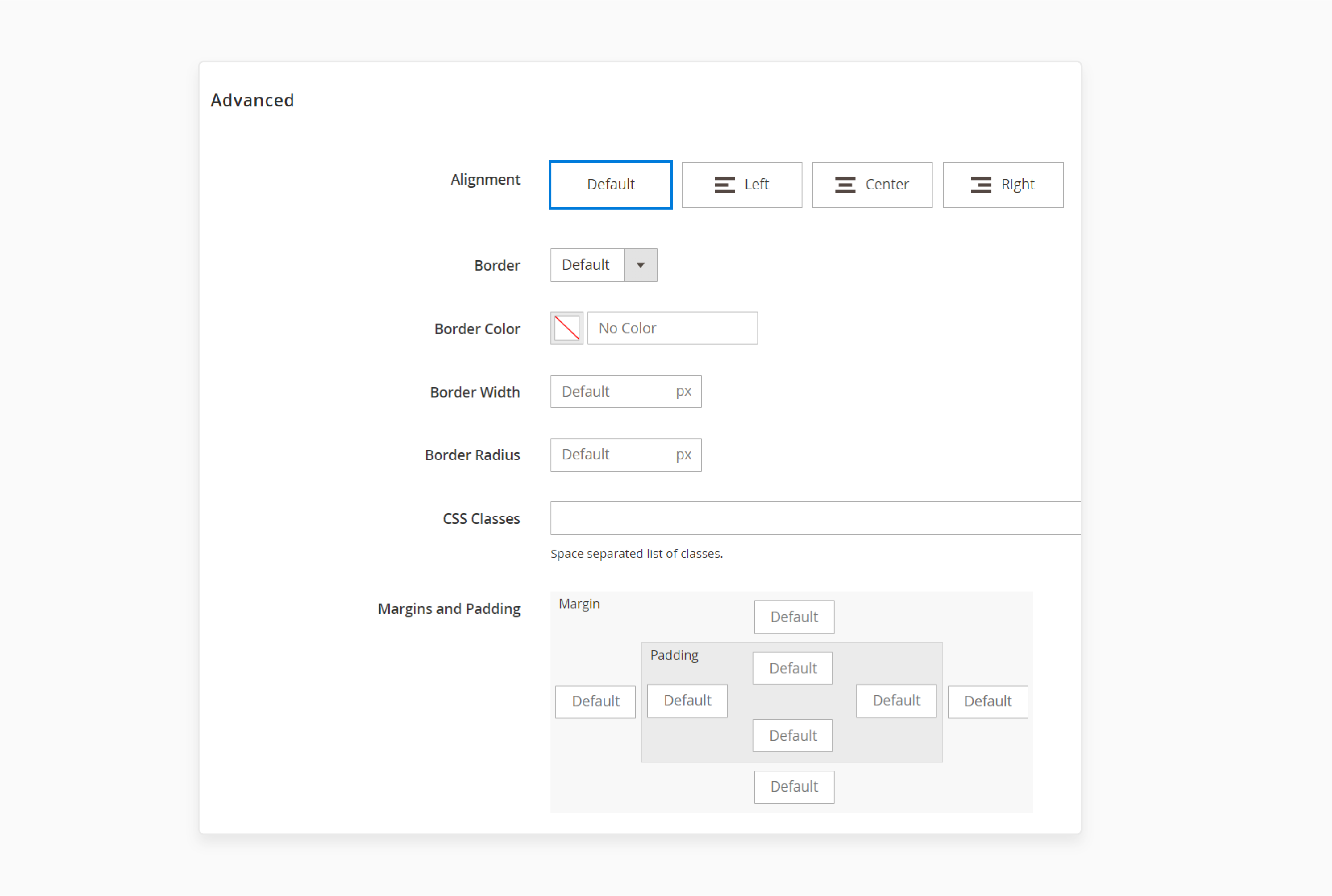 editing target keywords for h1 tags in magento 2 page builder advanced settings