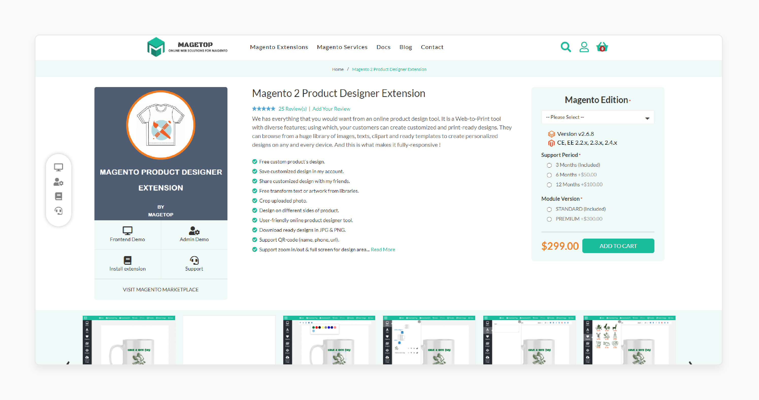 MageTop Magento T-Shirt Design Tool