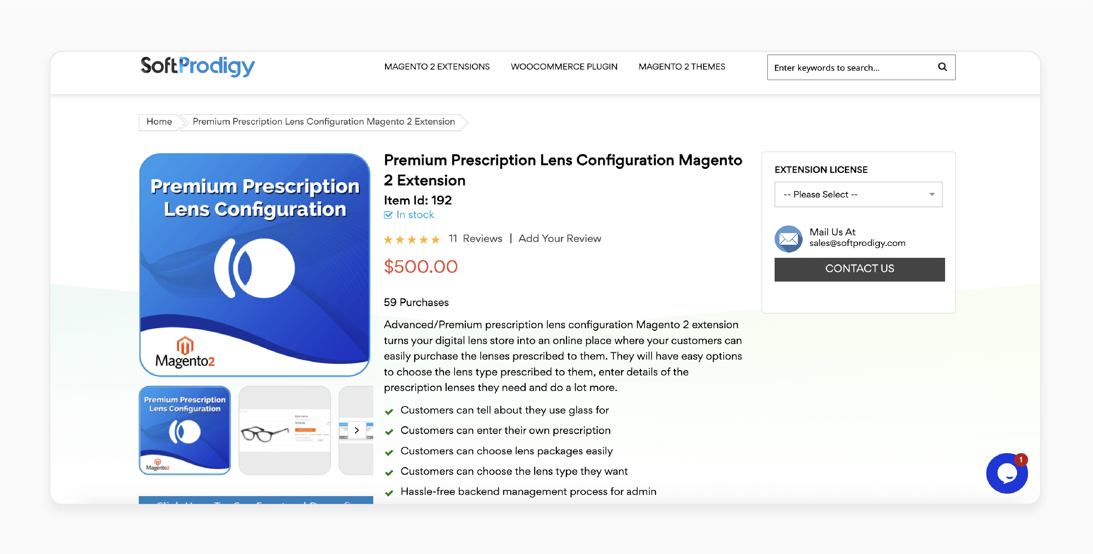 Premium Prescription Lens Configuration Magento 2 Extension by Softprodigy