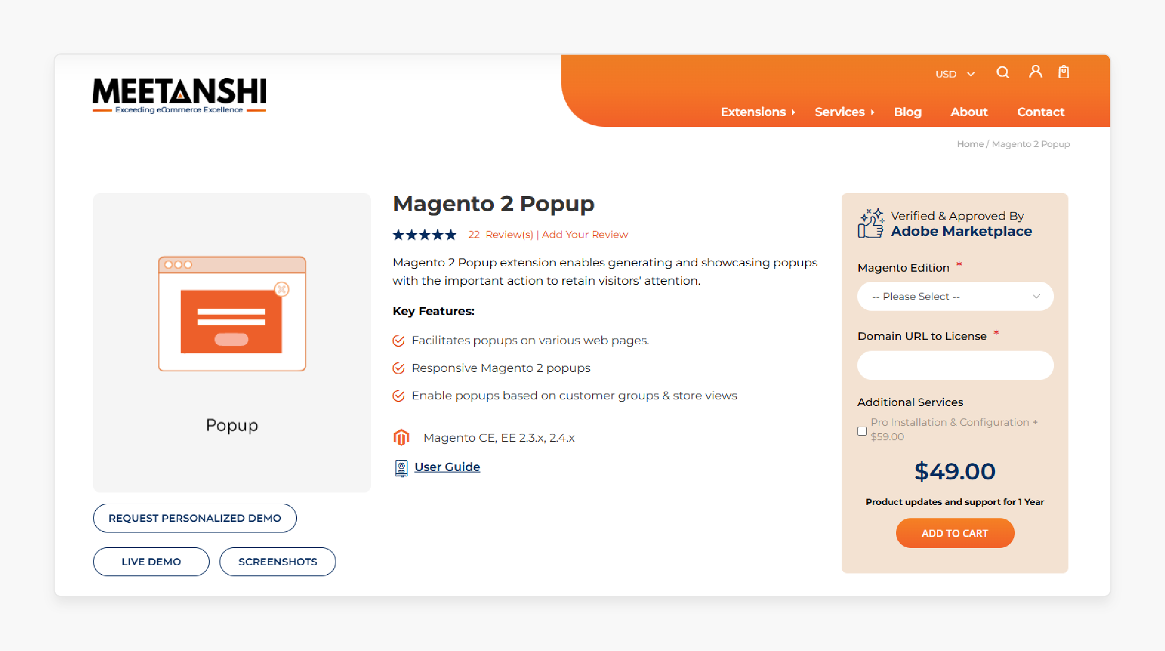 Magento 2 Popup by Meetanshi