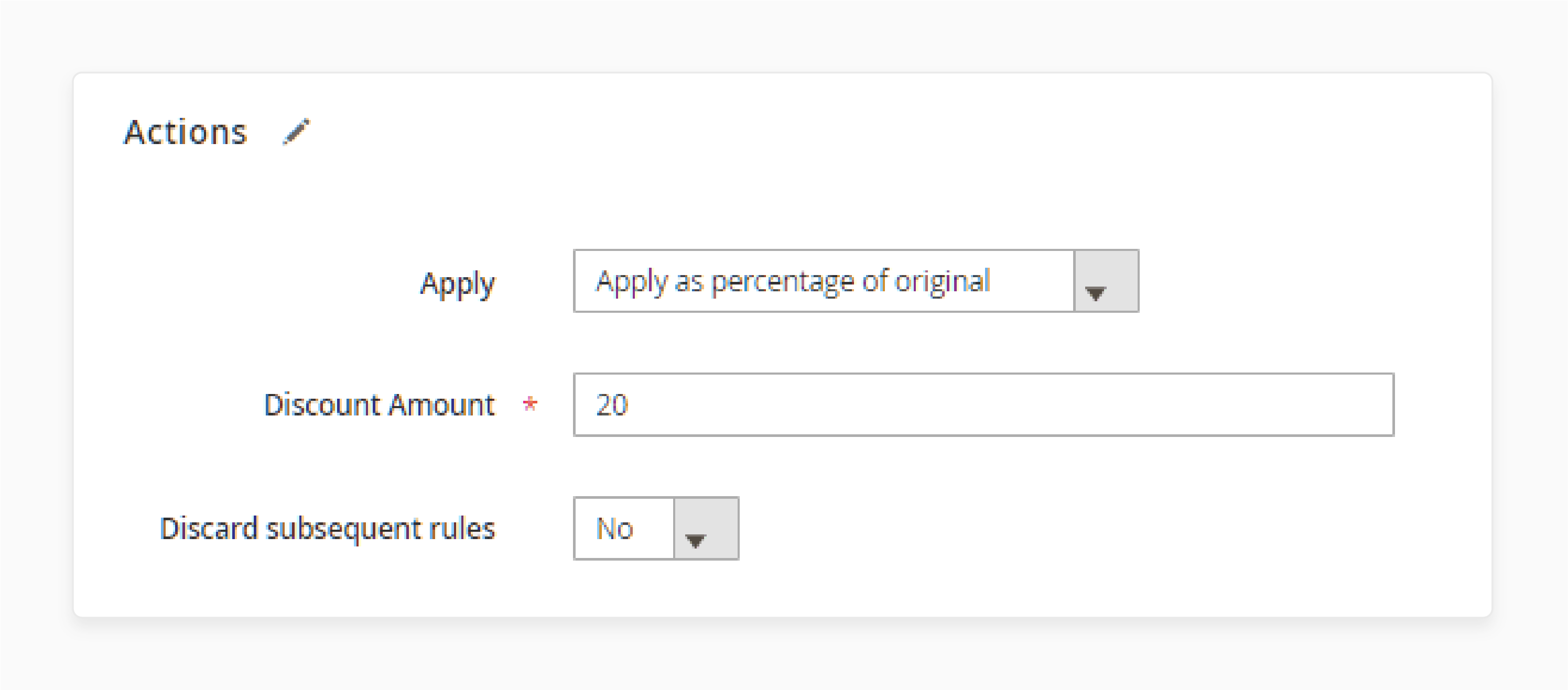 Configure Actions of Magento 2 Sales Promotions