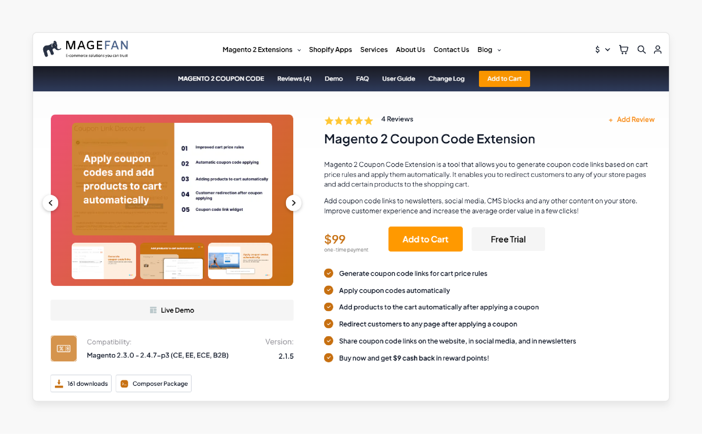 magento 2 coupon code extension features and pricing extension by magefan