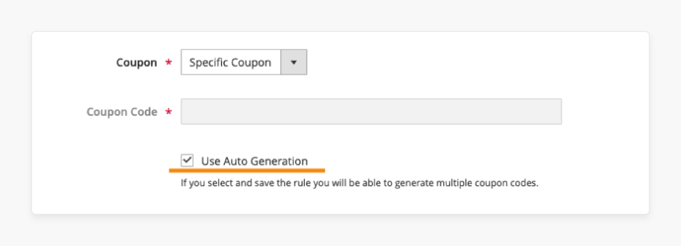 magento 2 auto-generation settings for creating multiple coupon codes